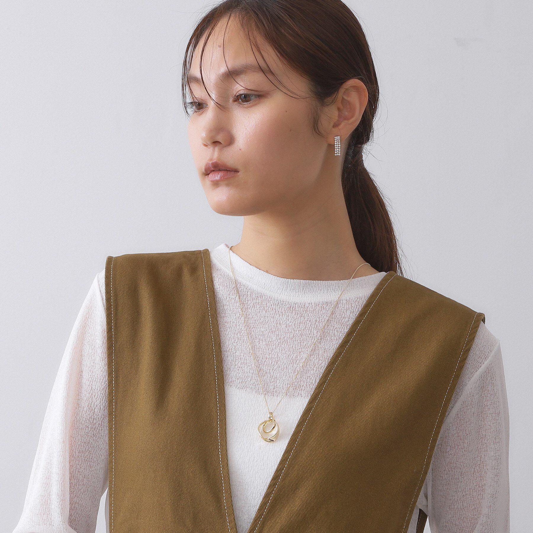 OPAQUE.CLIP「ニュアンスメタルリングネックレス」|ネックレス|