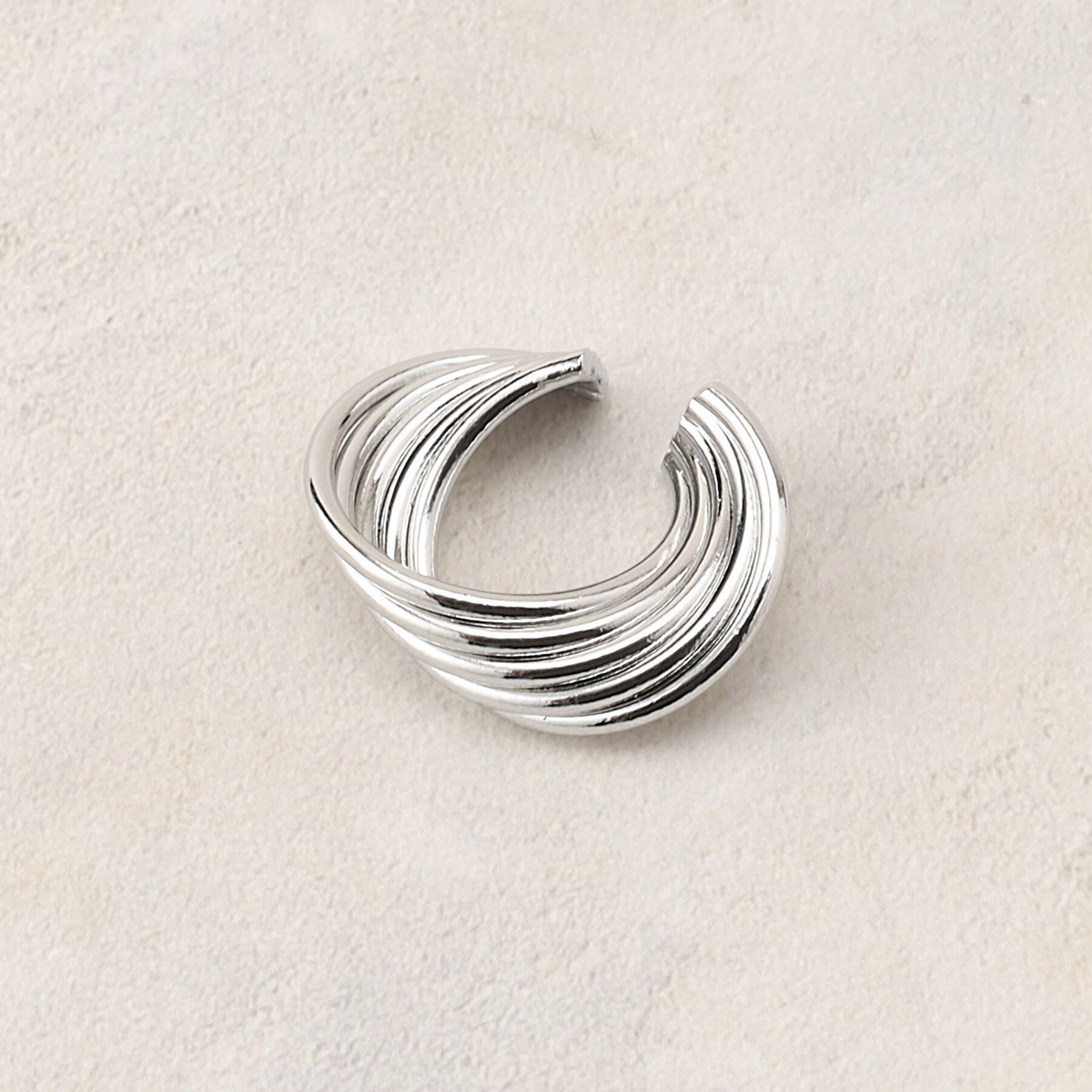 OPAQUE.CLIP「メタルレイヤード風イヤーカフ」|イヤリング|シルバー(006)