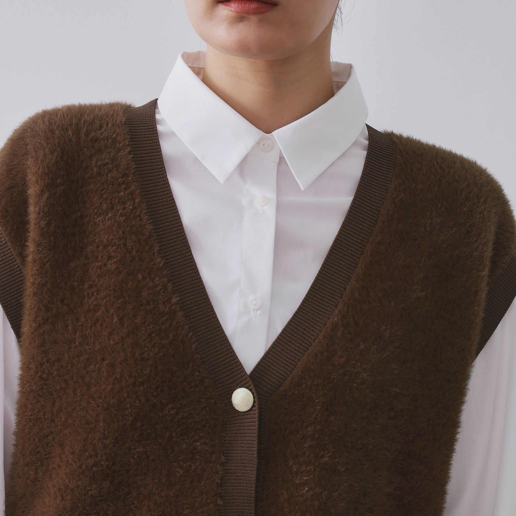 OPAQUE.CLIP「フェザーヤーンニットベスト【洗濯機OK/抗ピル】」|ニット・セーター|