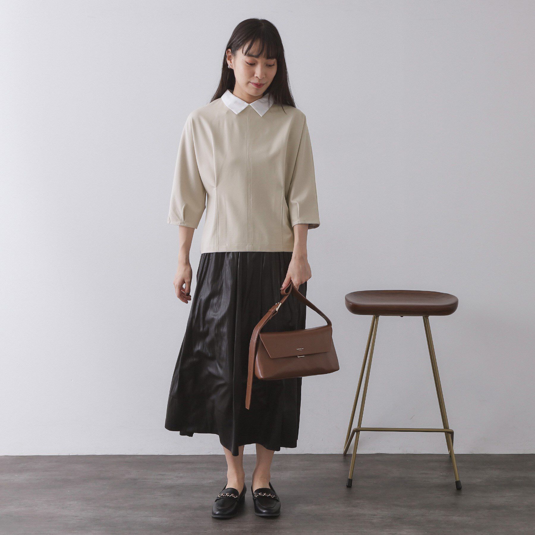 OPAQUE.CLIP「襟付きドルマントップス【洗濯機OK】」|Tシャツ・カットソー|