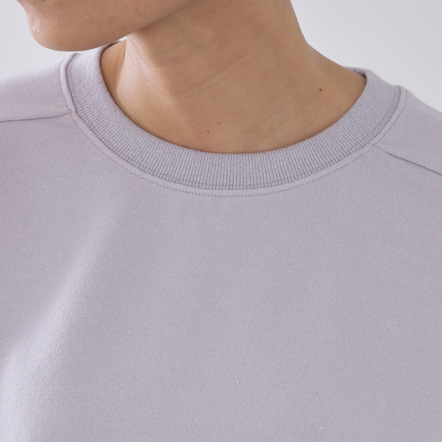 OPAQUE.CLIP「ラメ裏毛ショートプルオーバー【洗濯機OK】」|パーカー|