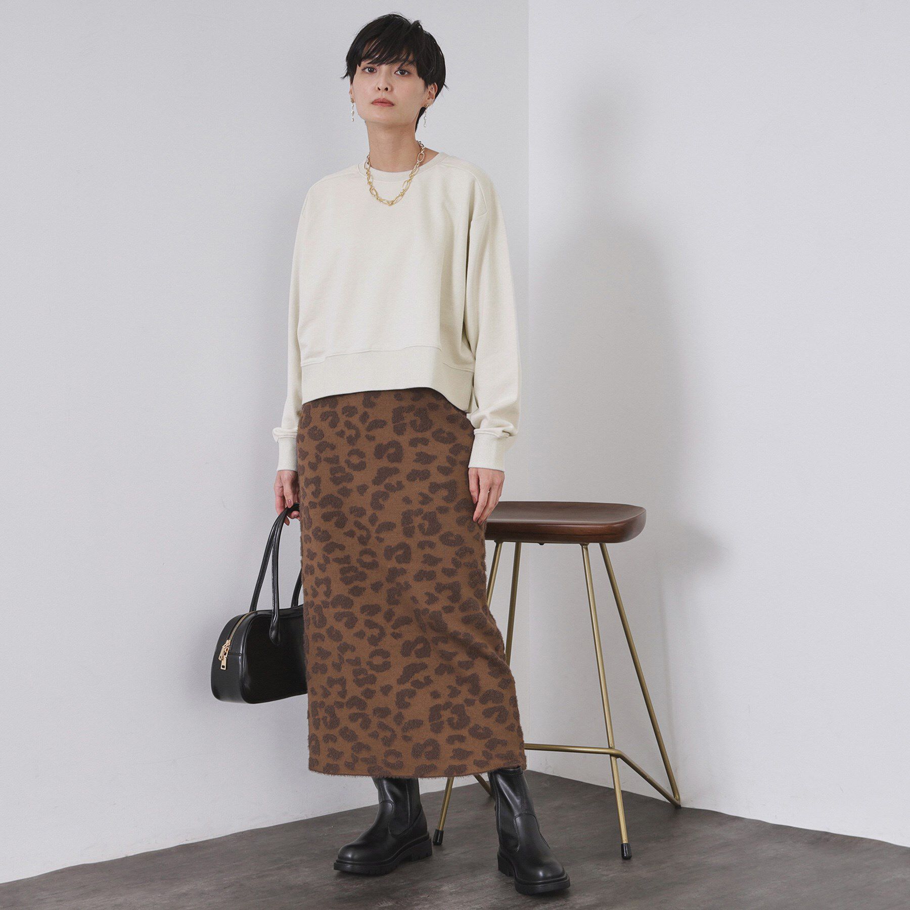 OPAQUE.CLIP「ラメ裏毛ショートプルオーバー【洗濯機OK】」|パーカー|