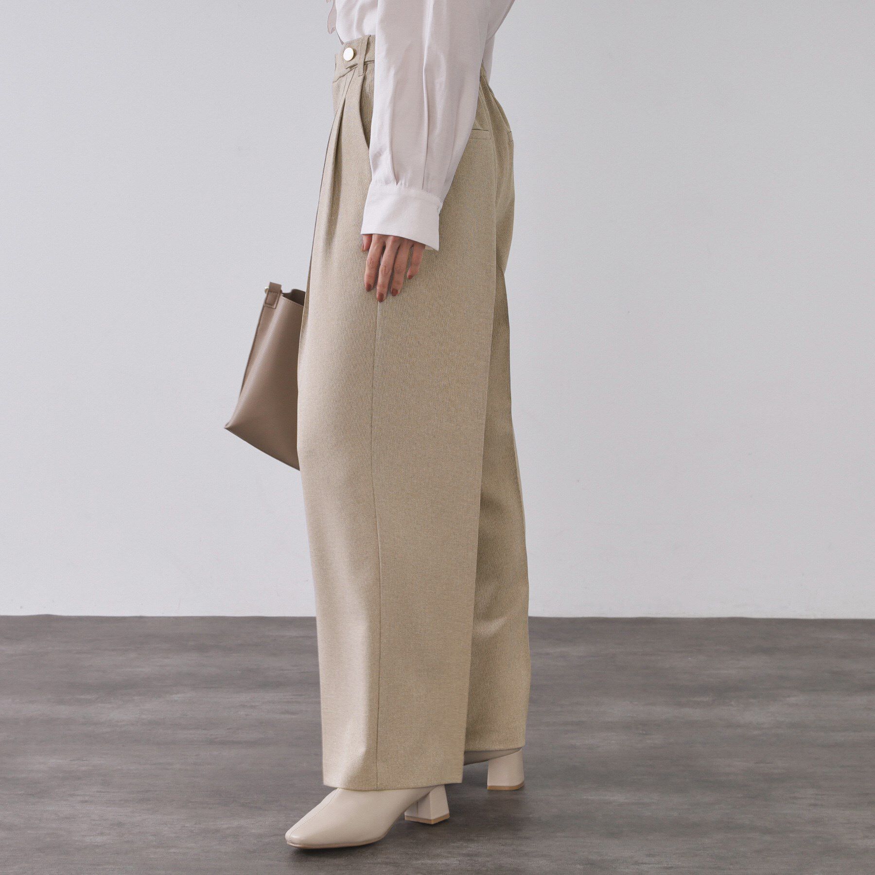 OPAQUE.CLIP「ストレッチタックワイドパンツ/セットアップ対応可【洗濯機OK】」|その他|