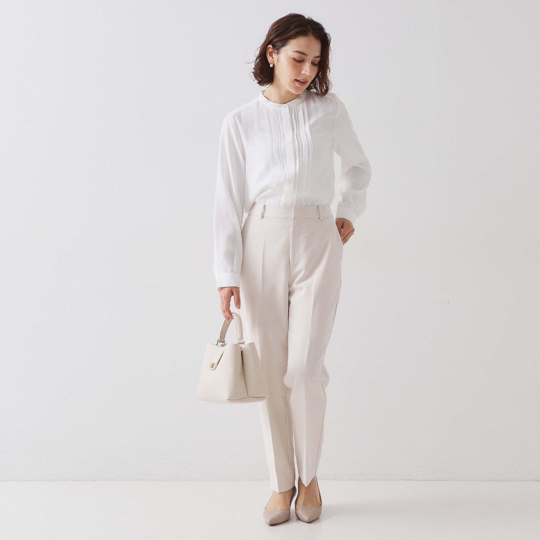 OPAQUE.CLIP「≪通勤・セレモニー対応≫ タックブラウス【洗濯機OK】」|シャツ・ブラウス|