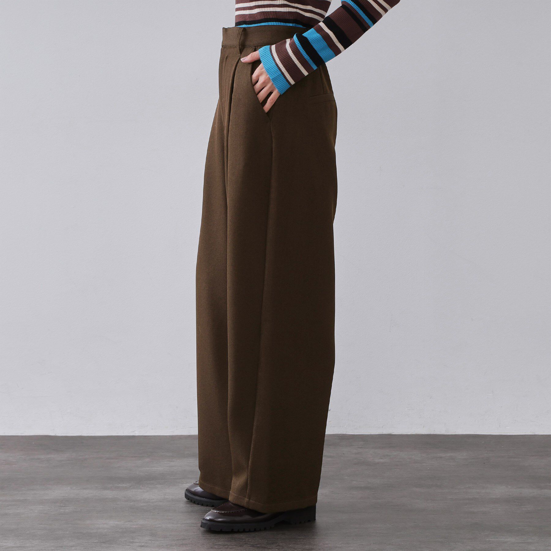 OPAQUE.CLIP「メランジ カーヴィーパンツ【洗濯機OK】」|その他|