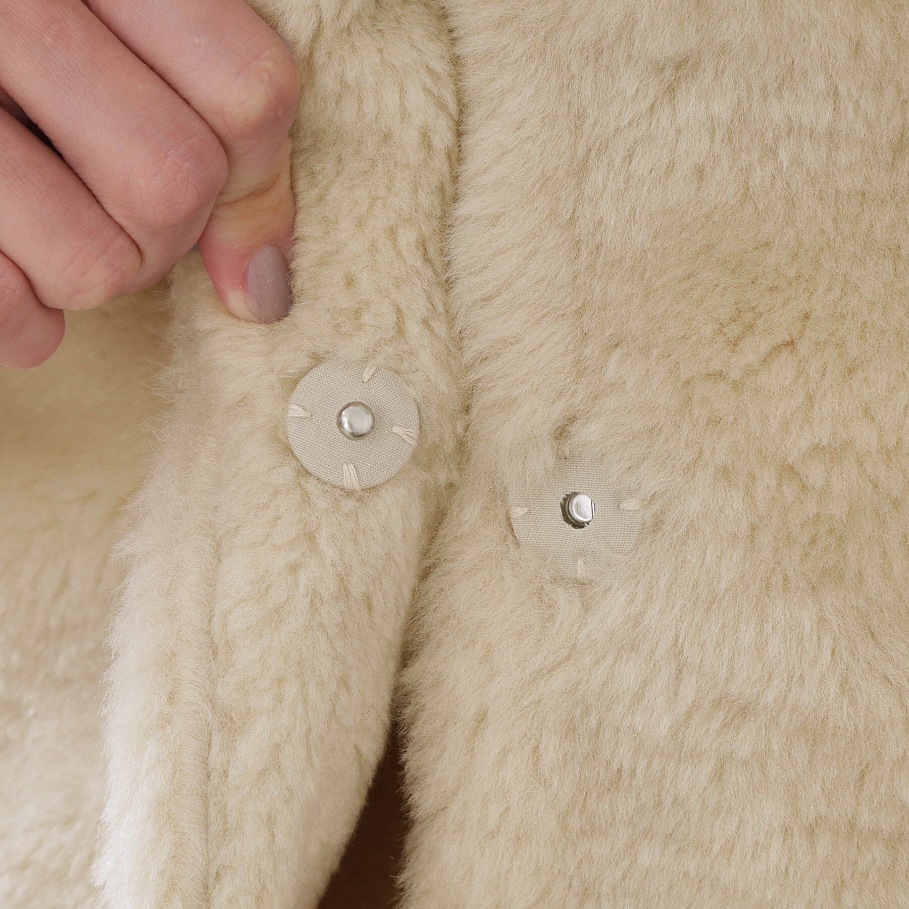 OPAQUE.CLIP「フェイクボア切替ショートコート」|ノーカラーコート|