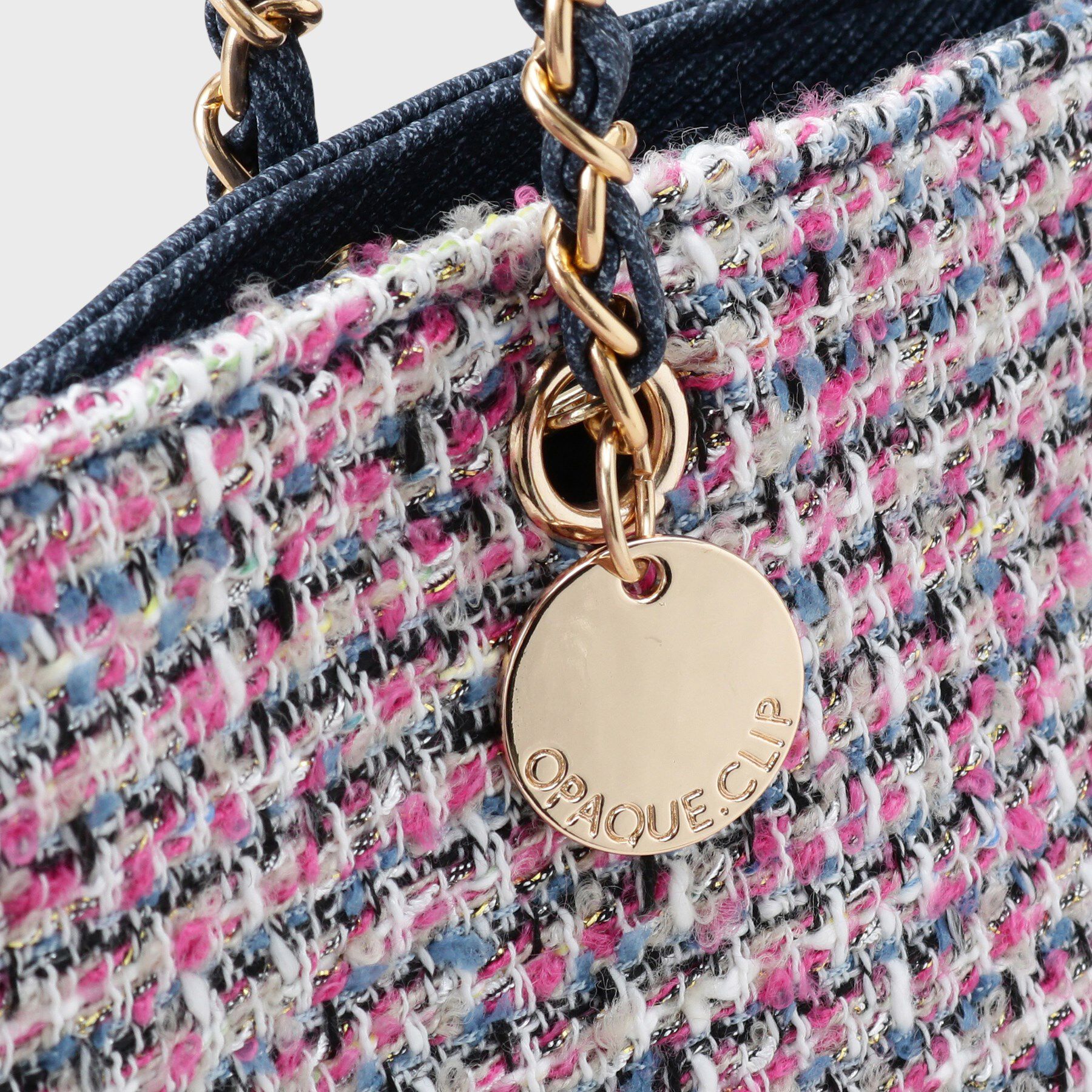 OPAQUE.CLIP「ツイードコンビチェーンショルダートートバッグ【A4サイズ対応】」|トートバッグ|