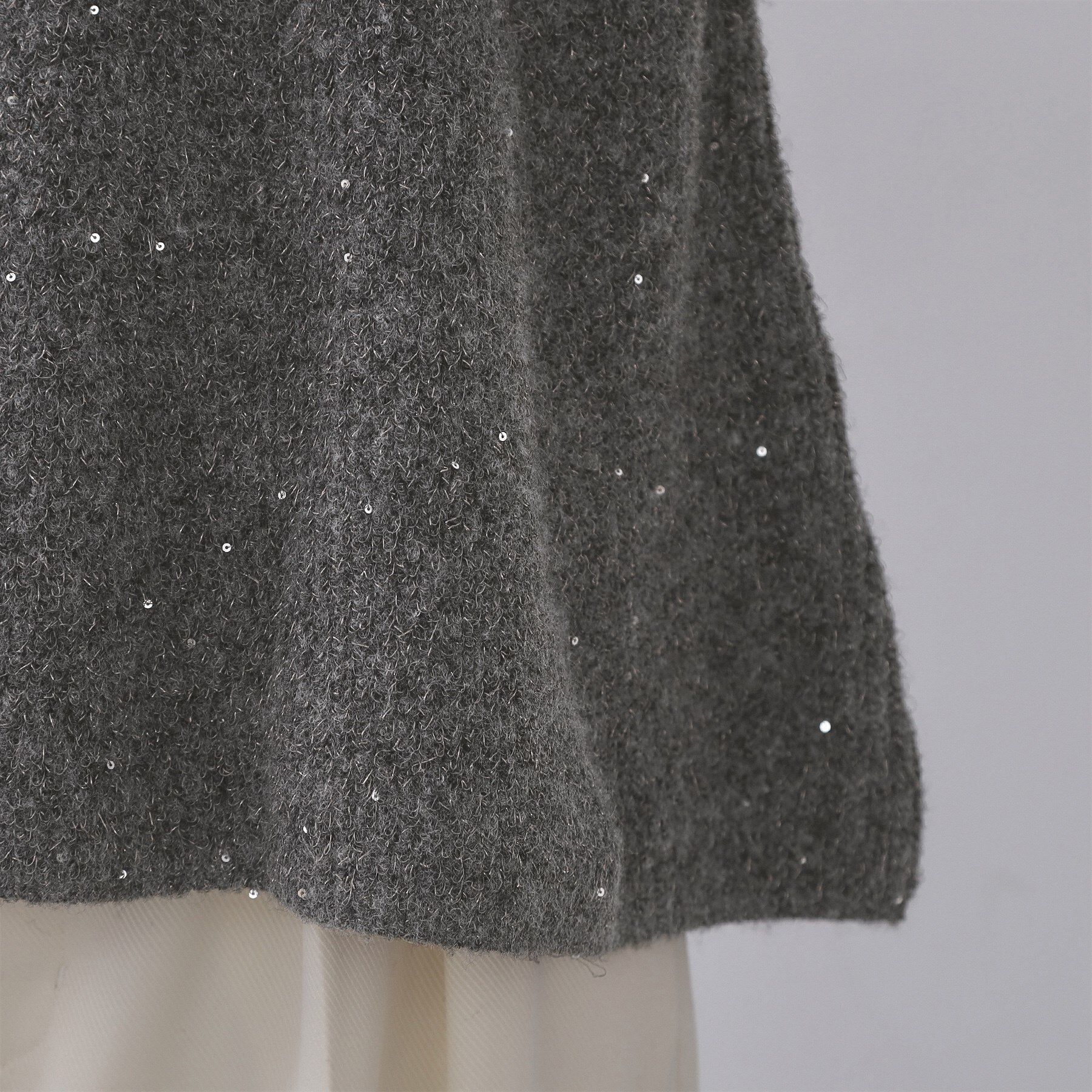 OPAQUE.CLIP「スパンコールラメ衿2WAYペプラムニット【洗濯機OK】」|ニット・セーター|