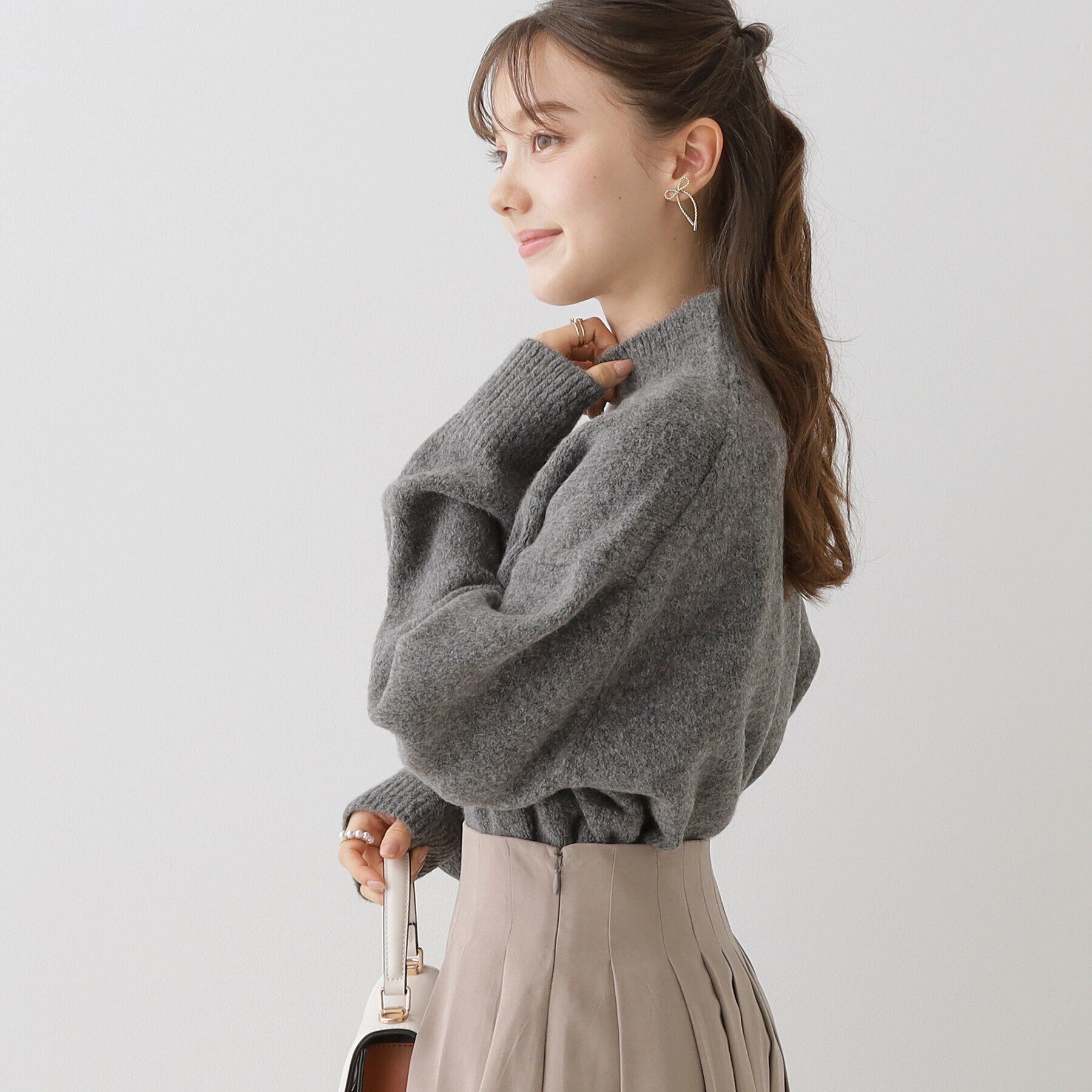 Couture broach「【柔らかな肌ざわり・上質ニット】ヤクライクハイネックニット」|ニット・セーター|