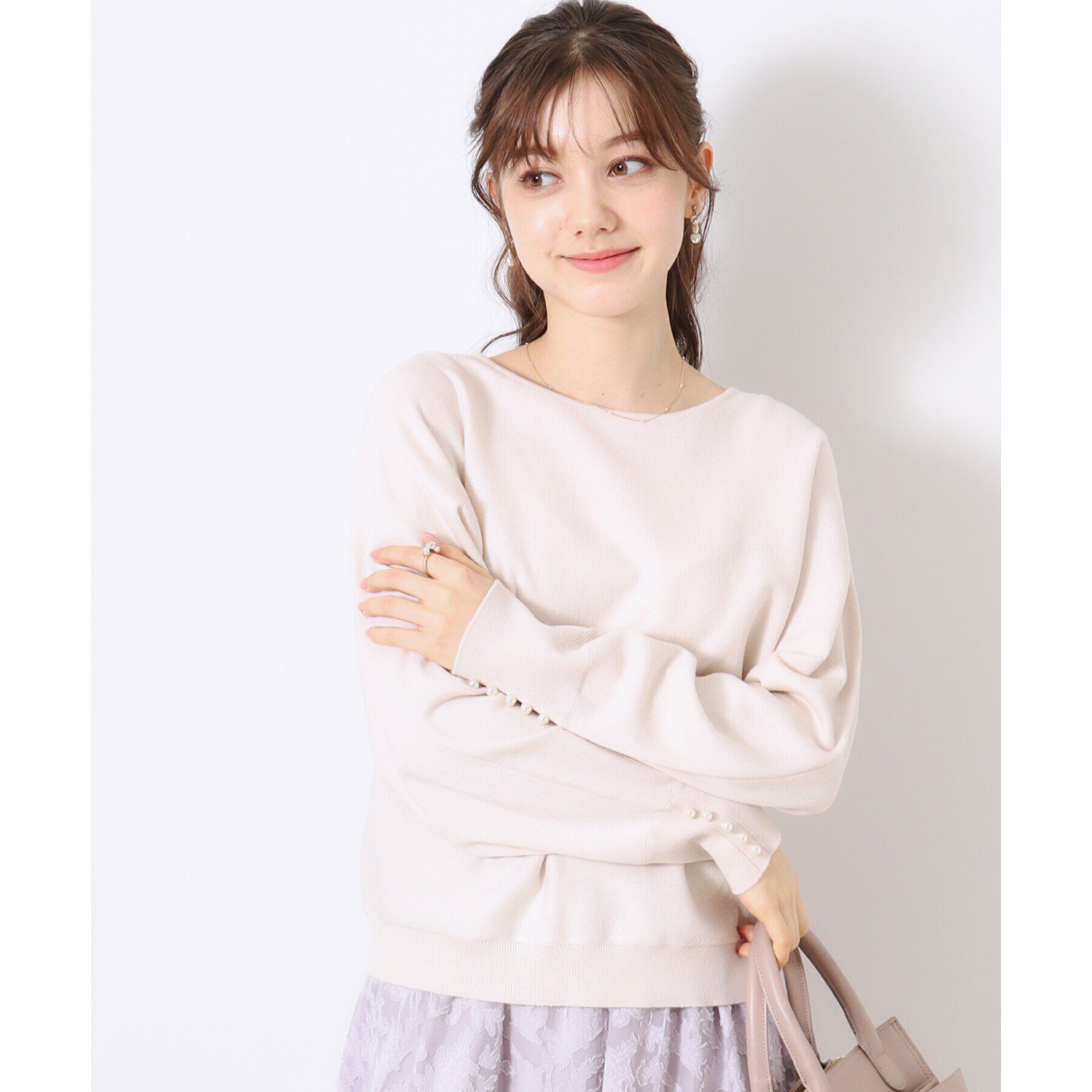Couture broach「【華奢見せが叶う】Springドルマンニット」|ニット・セーター|