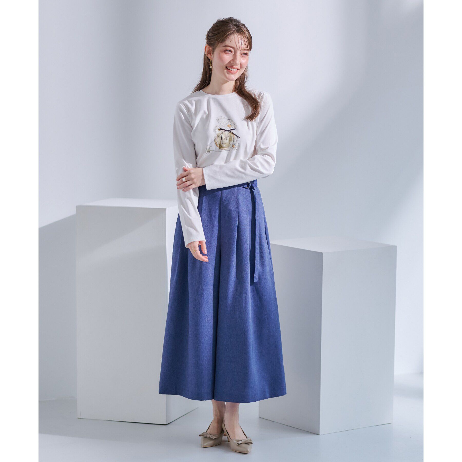 Couture broach「【UVカット・接触冷感・洗える】デイジーパルファムロンT」|Tシャツ・カットソー|