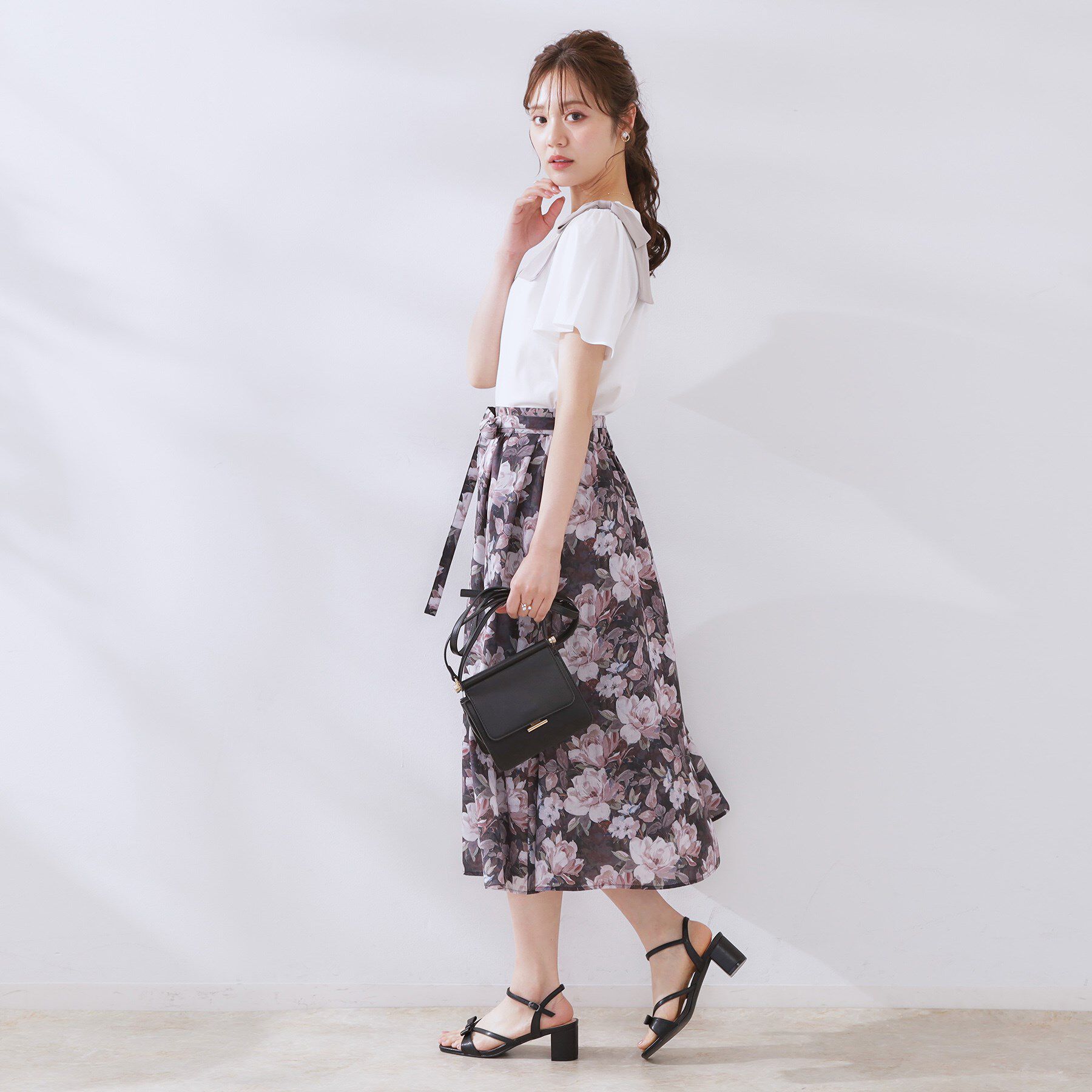 Couture broach「【リボン・マシンウォッシャブル・UV機能・接触冷感】肩リボントップス」|Tシャツ・カットソー|