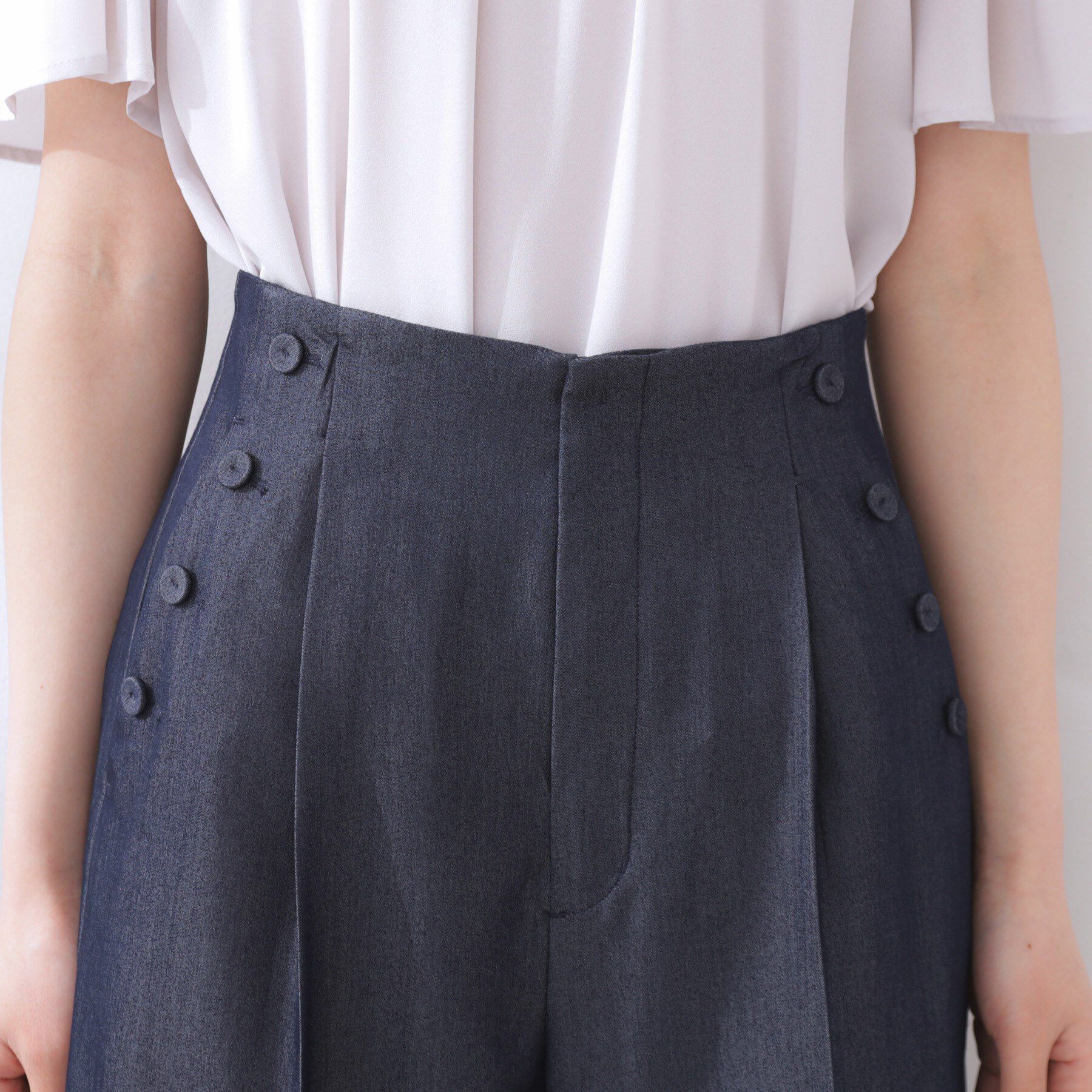 Couture broach「【リボン付き・通勤】シャンブレーワイドパンツ」|その他|