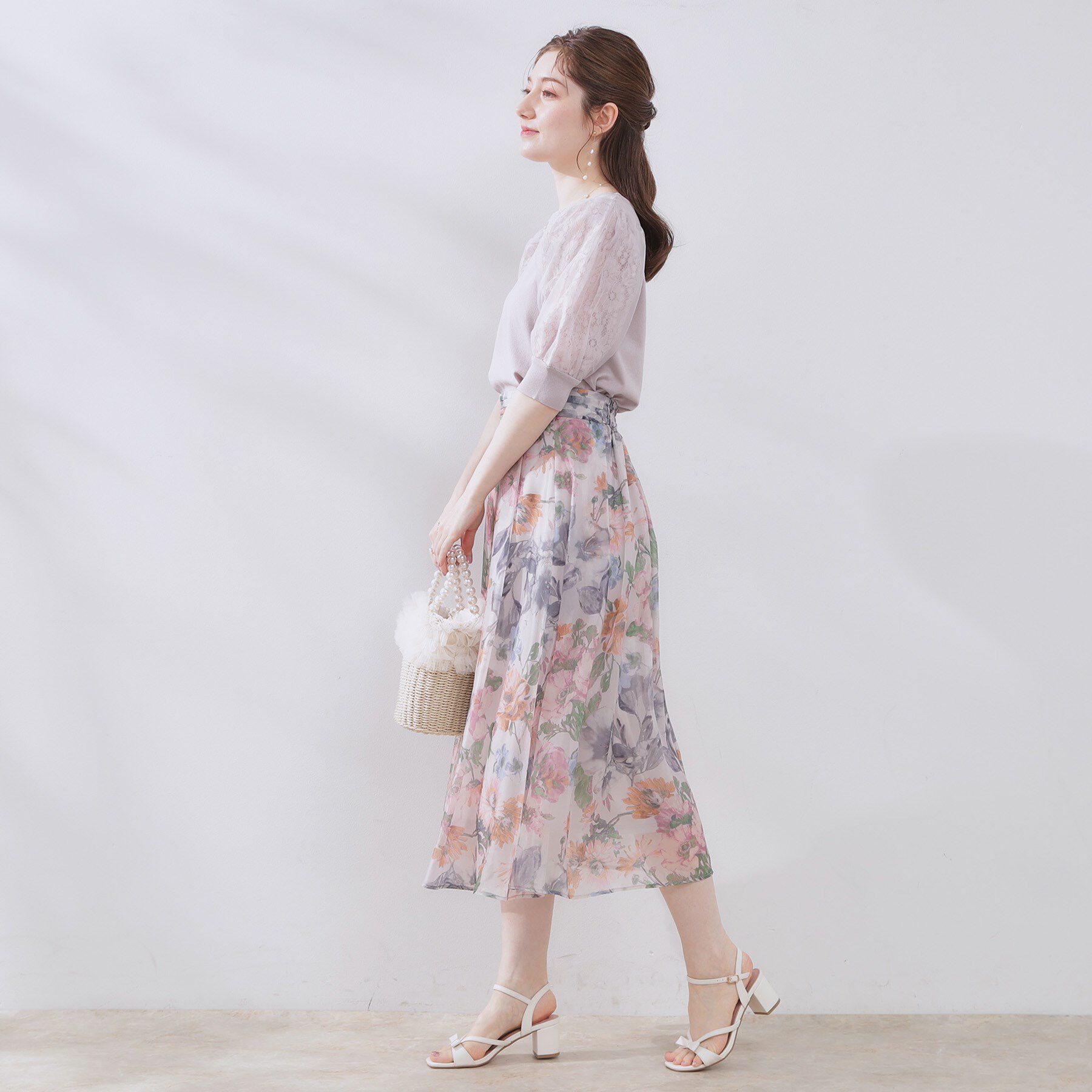 Couture broach「【洗える・UV機能・通勤】オーガンレース袖ニット」|ニット・セーター|