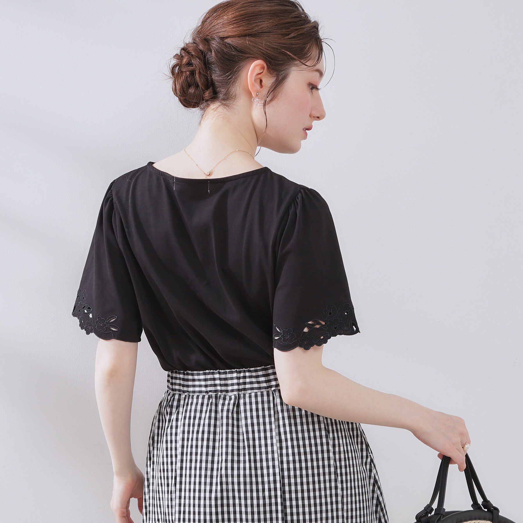 Couture broach「【接触冷感・UVカット】袖エンブロサイロコンパクトトップス」|Tシャツ・カットソー|