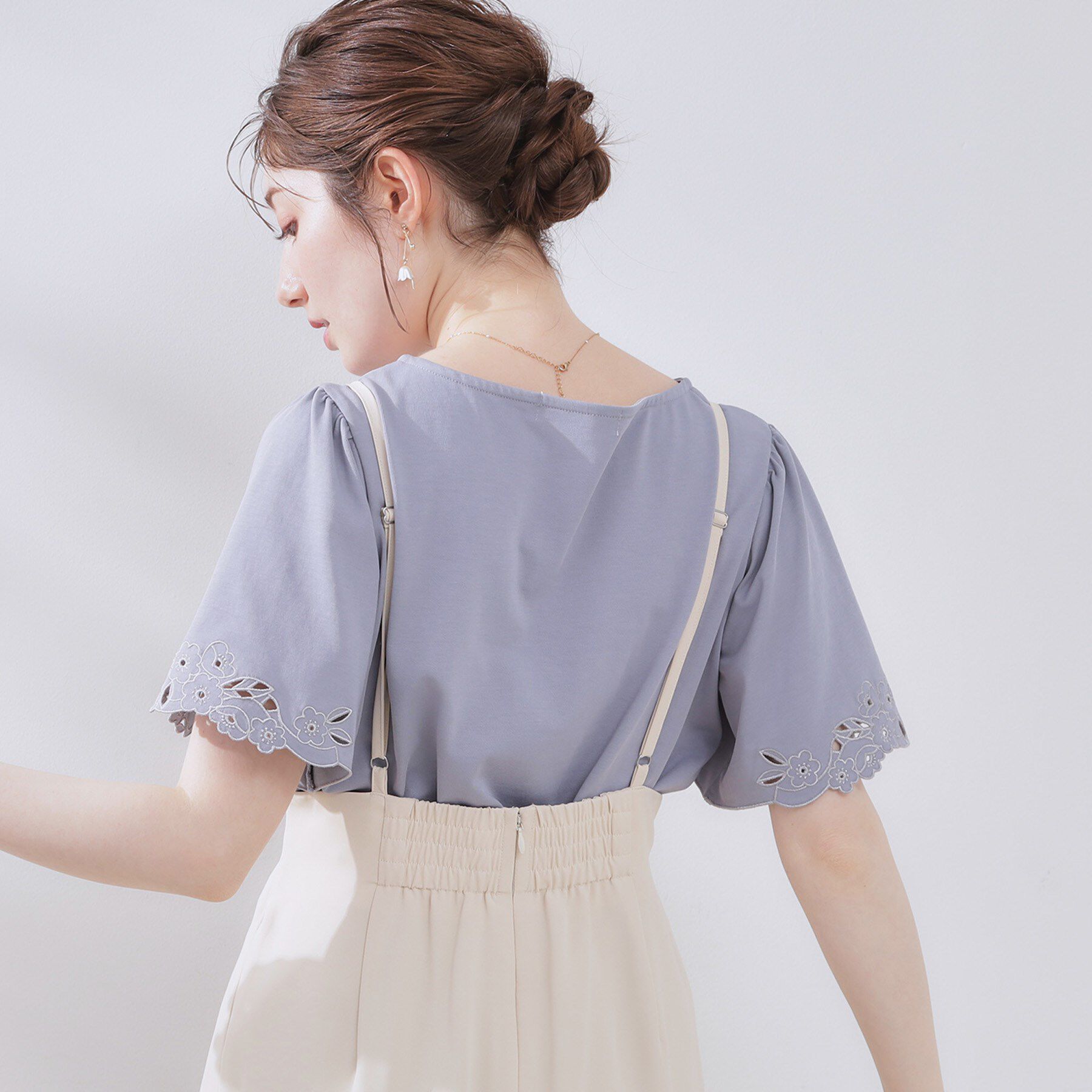 Couture broach「【接触冷感・UVカット】袖エンブロサイロコンパクトトップス」|Tシャツ・カットソー|