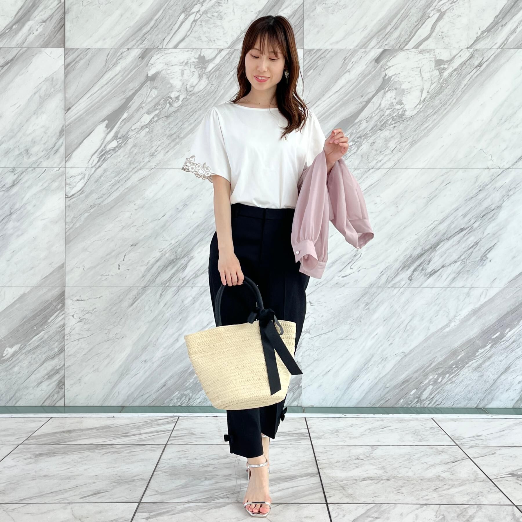 Couture broach「【接触冷感・UVカット】袖エンブロサイロコンパクトトップス」|Tシャツ・カットソー|