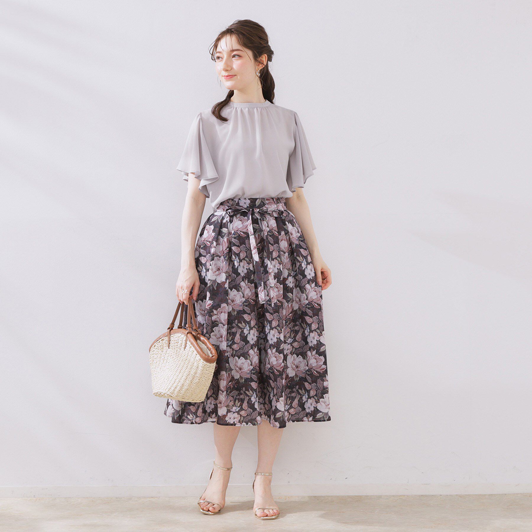 Couture broach「【キレイめ・通勤】前後2WAY楊柳フレアー袖ブラウス」|シャツ・ブラウス|