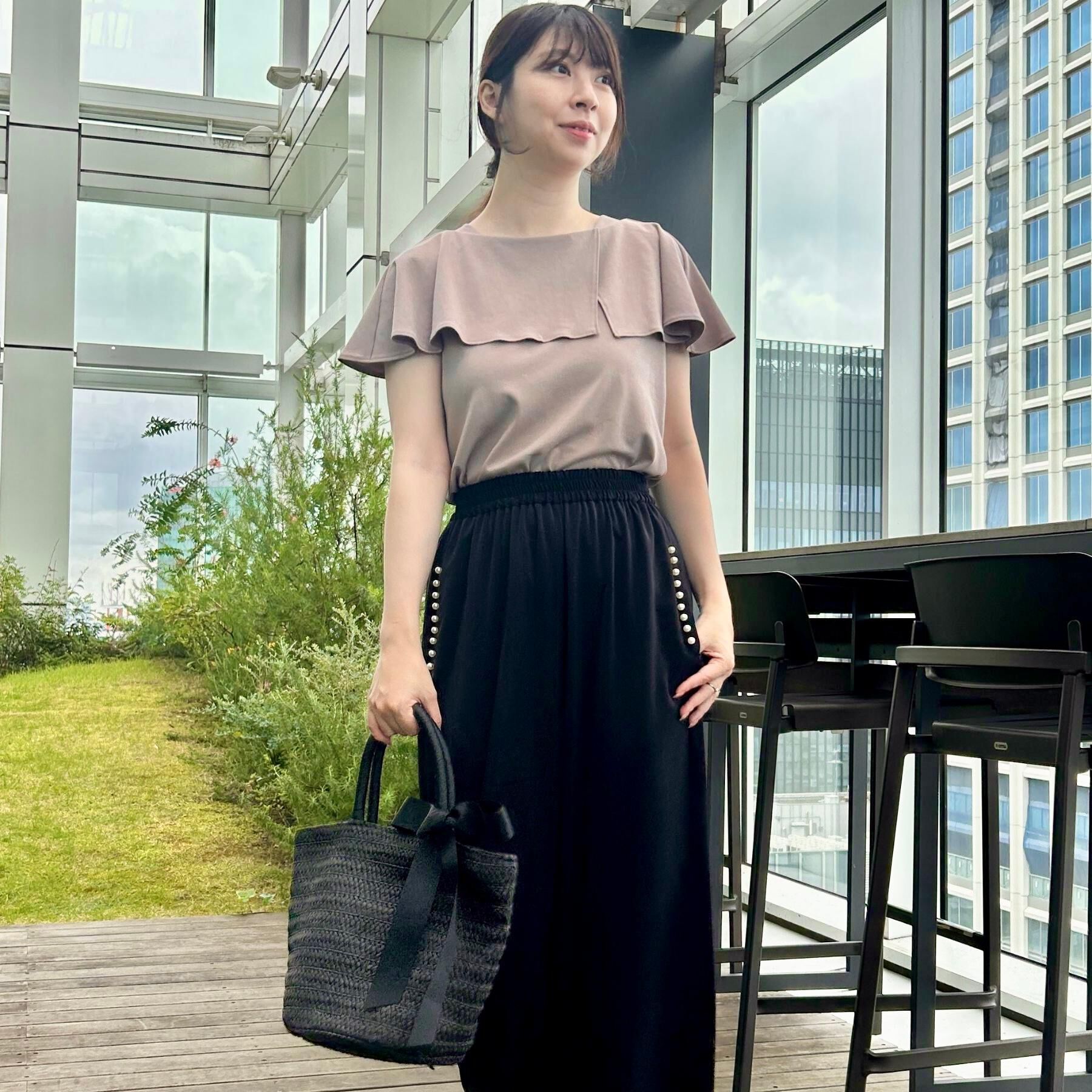 Couture broach「【マルチデザイン・楽ちん】フェイクパール リラックスワイドパンツ」|その他|