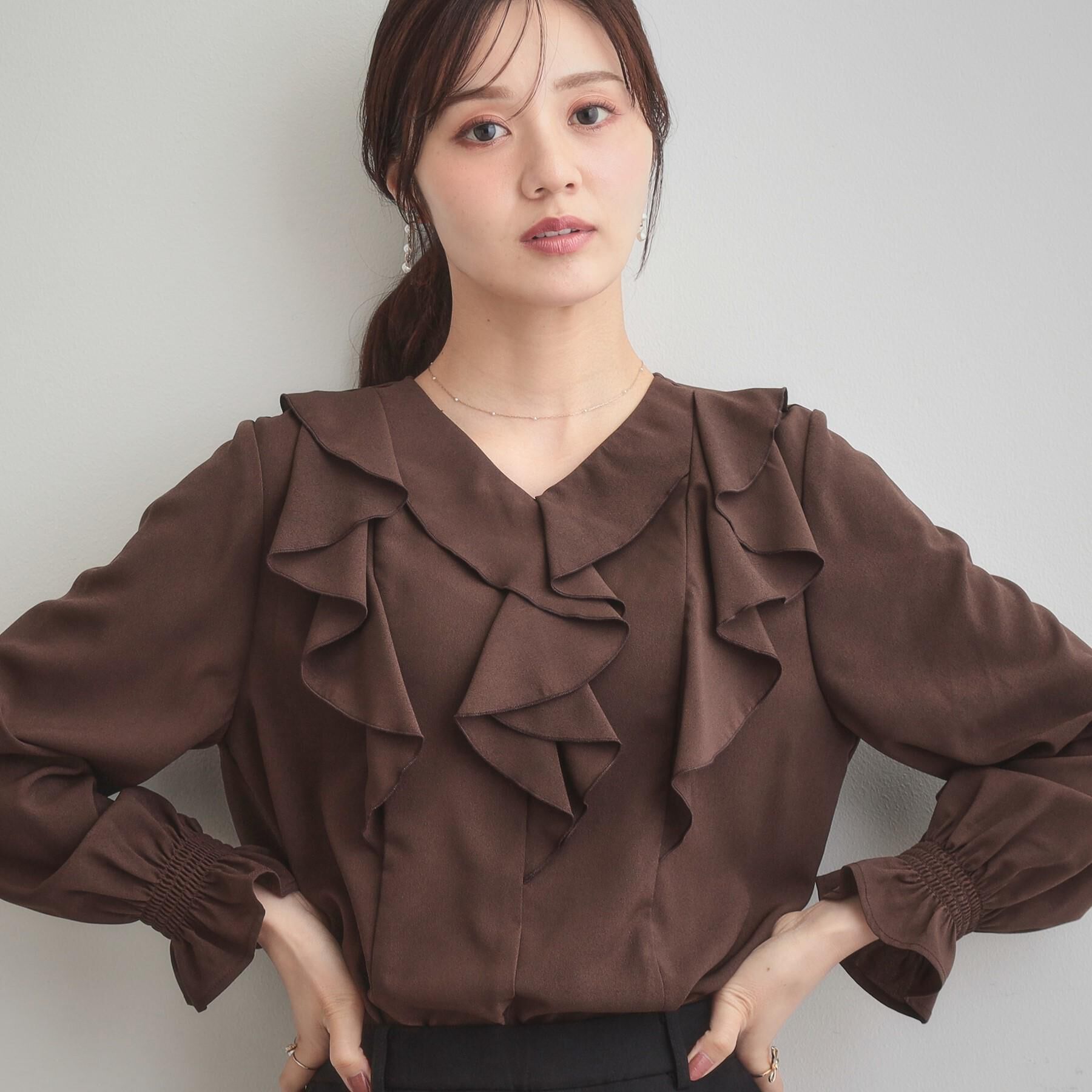 Couture broach「【大人可愛い・通勤】ラッフルフリルブラウス」|シャツ・ブラウス|