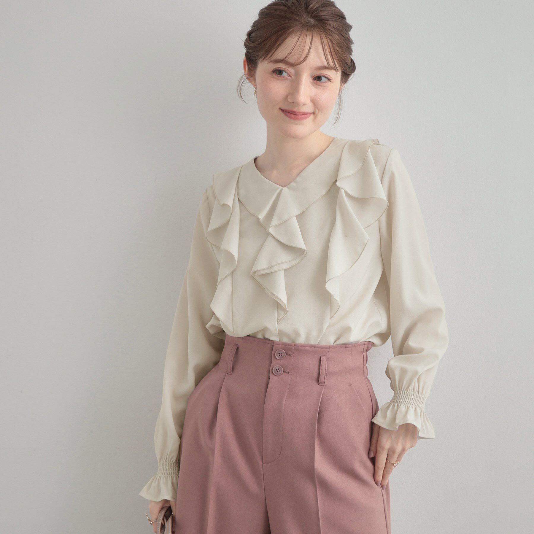 Couture broach「【大人可愛い・通勤】ラッフルフリルブラウス」|シャツ・ブラウス|