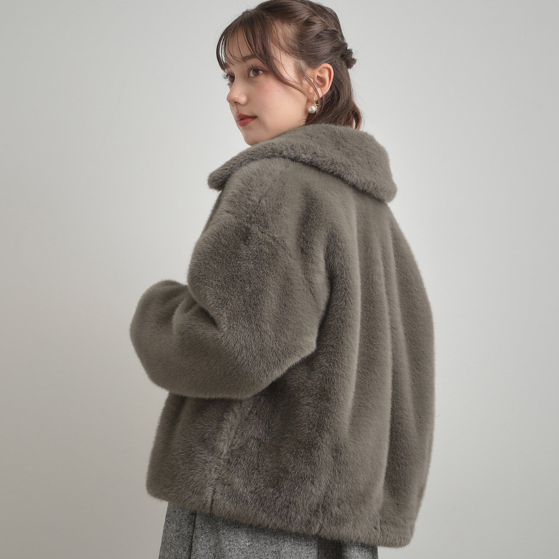 Couture broach「【ふわふわ・上品】ミンクフェイクファーアウター」|ブルゾン・スタジャン|