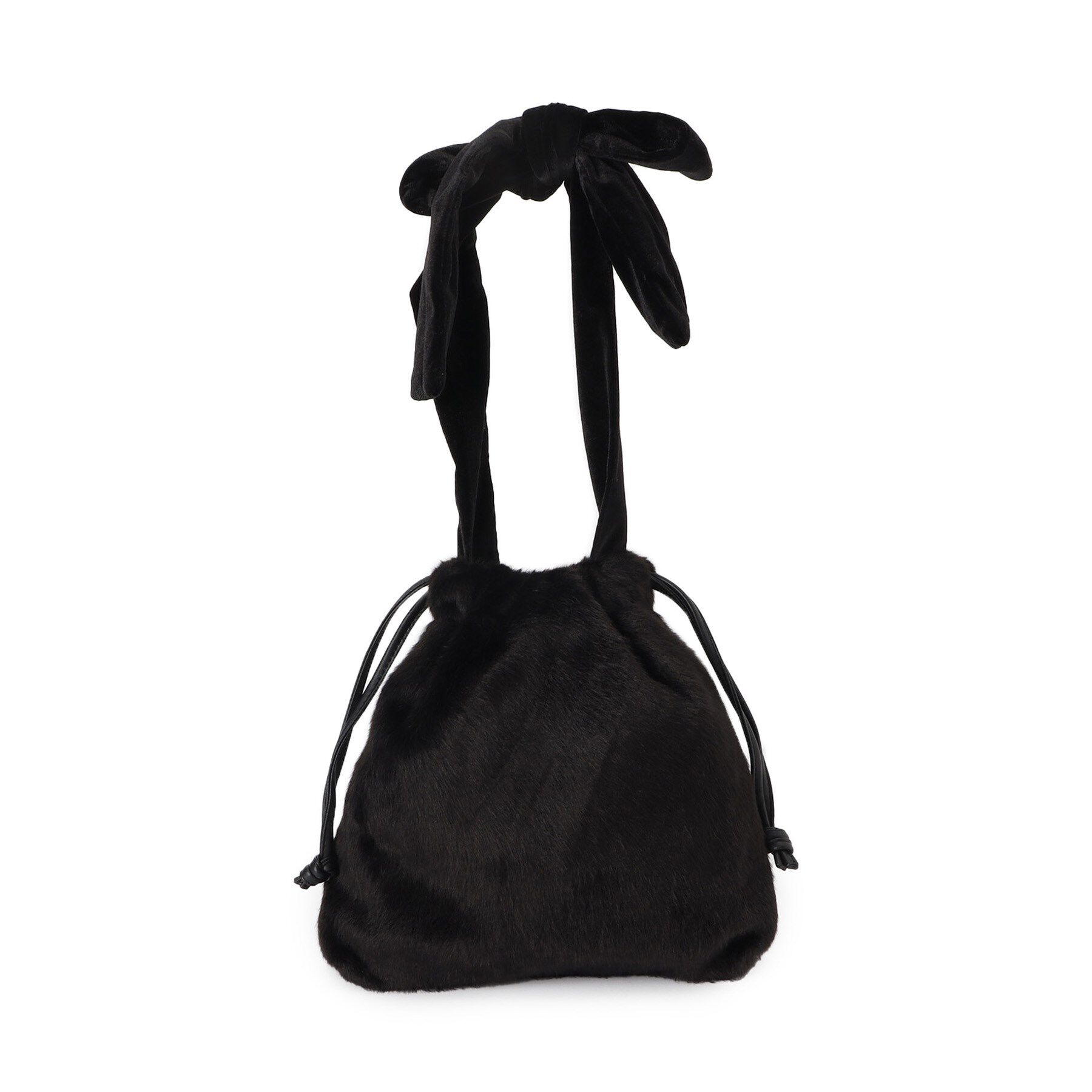 Couture broach「ベロアリボンフェイクファートートバッグ」|トートバッグ|ブラック(019)