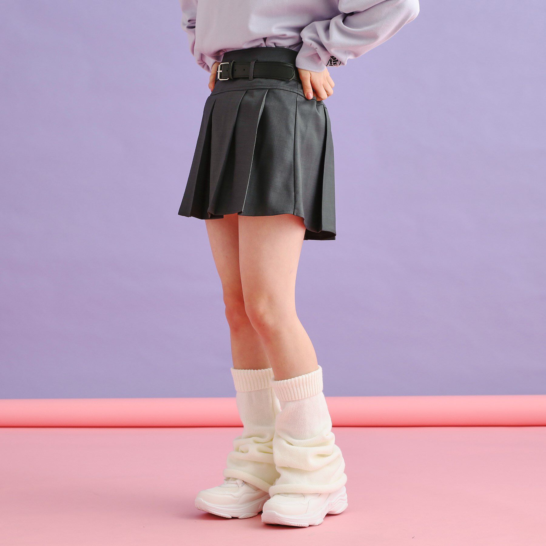 PINK-latte「ベルト付きプリーツスカート」|スカート|