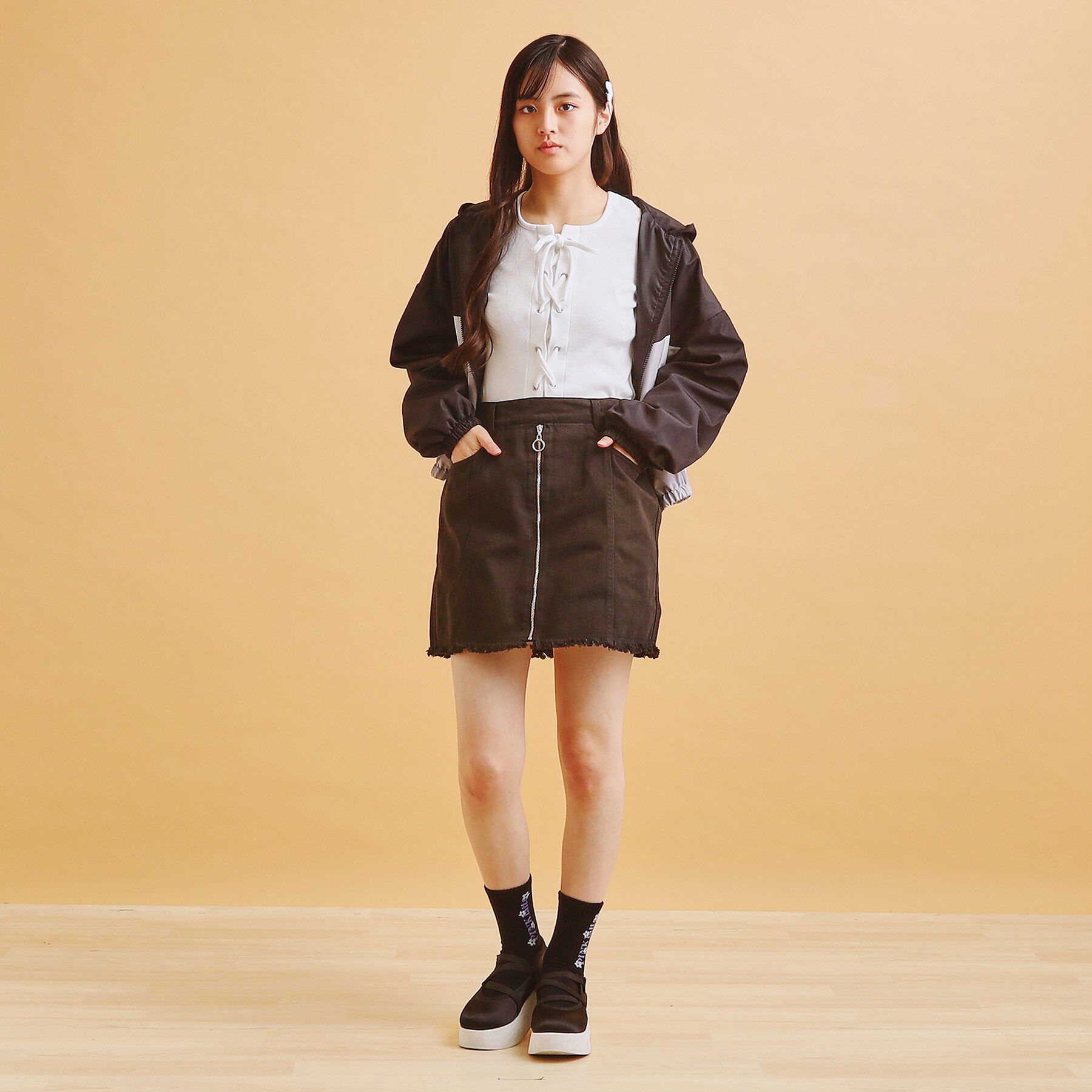 PINK-latte「リングジップ台形スカート」|スカート|