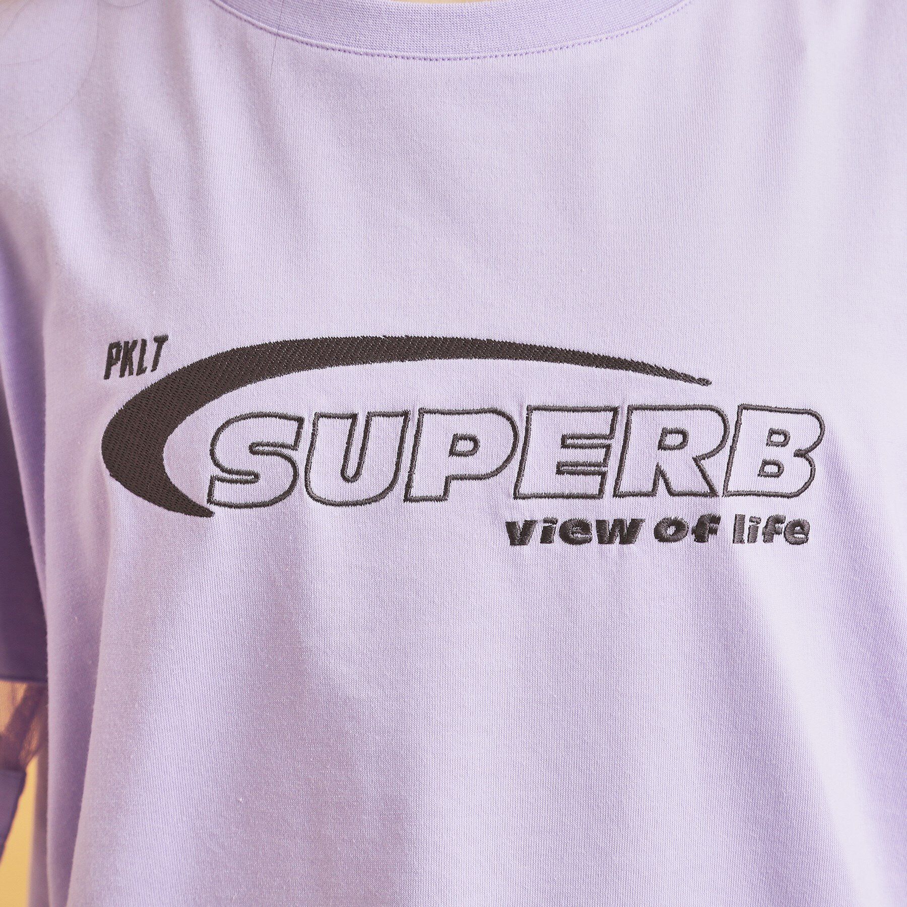 PINK-latte「チュール切替肩あきTシャツ」|Tシャツ・カットソー|