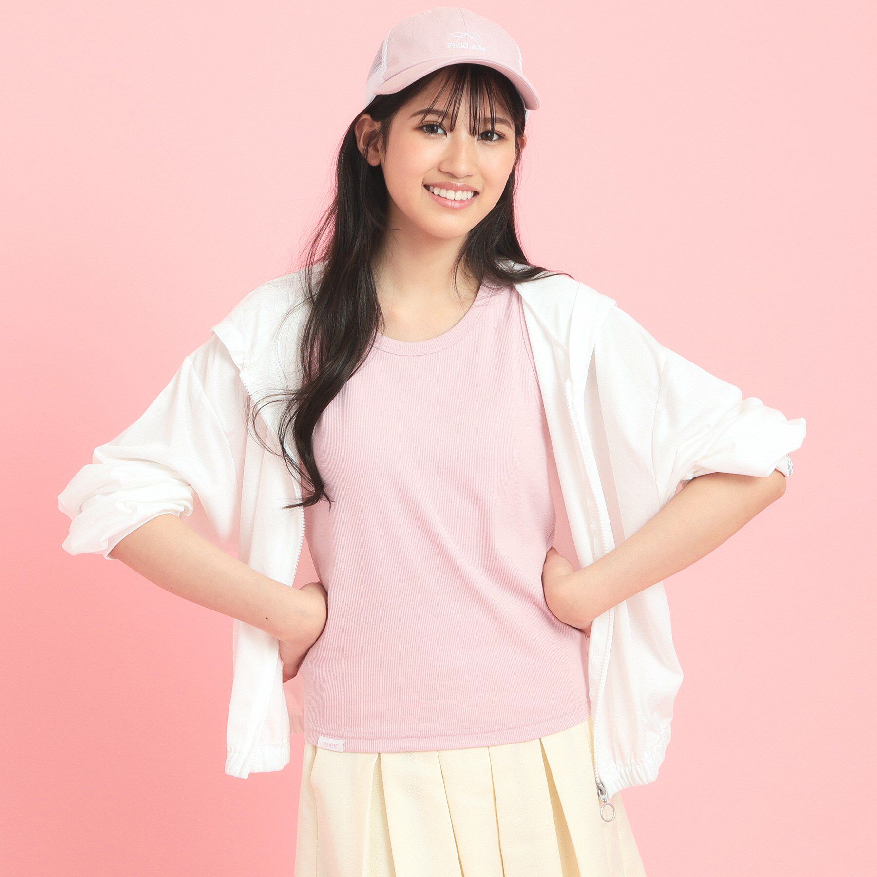 PINK-latte「シンプルタンクトップ」|キャミソール|ピンク(071)