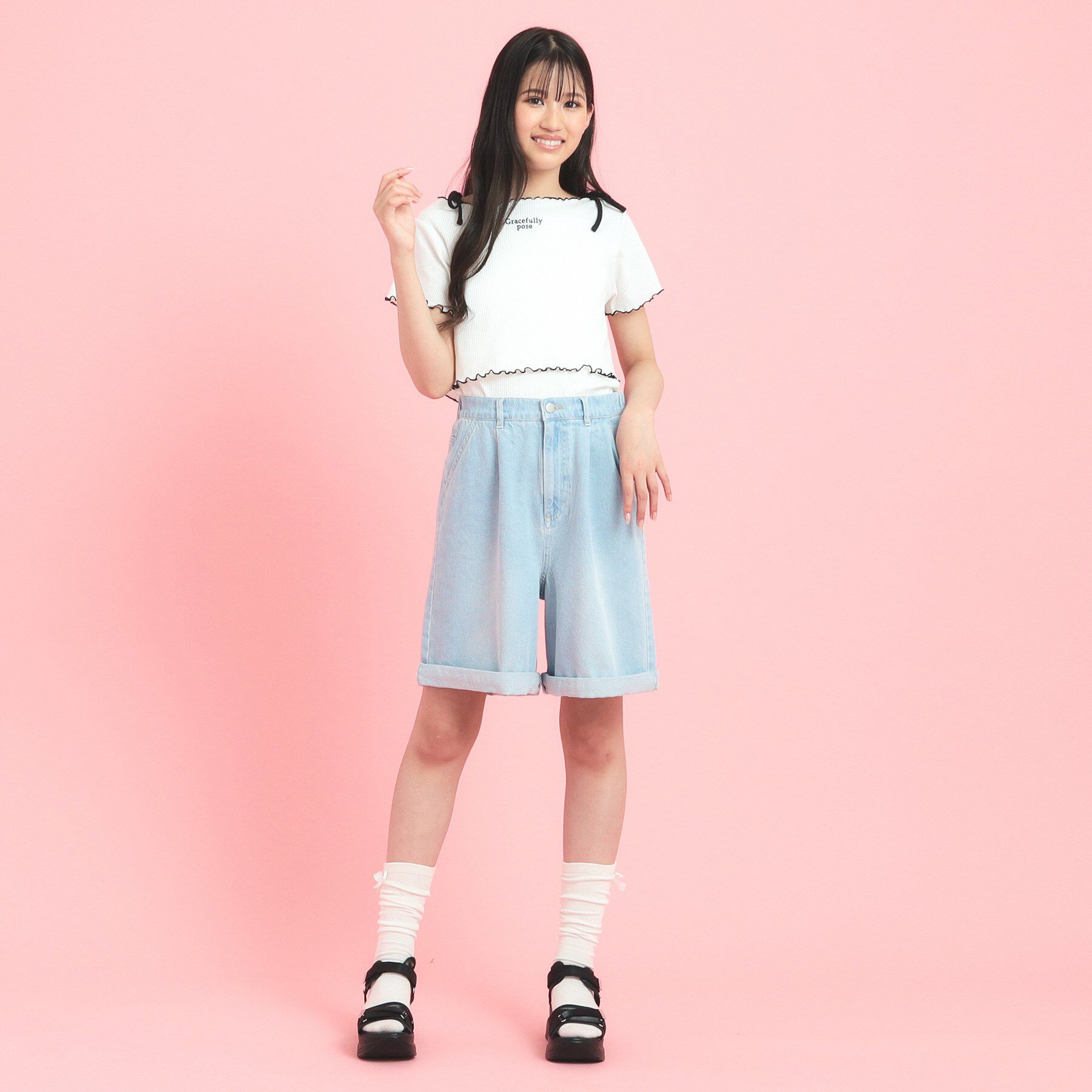 PINK-latte「2WAYデニムパンツ」|その他|