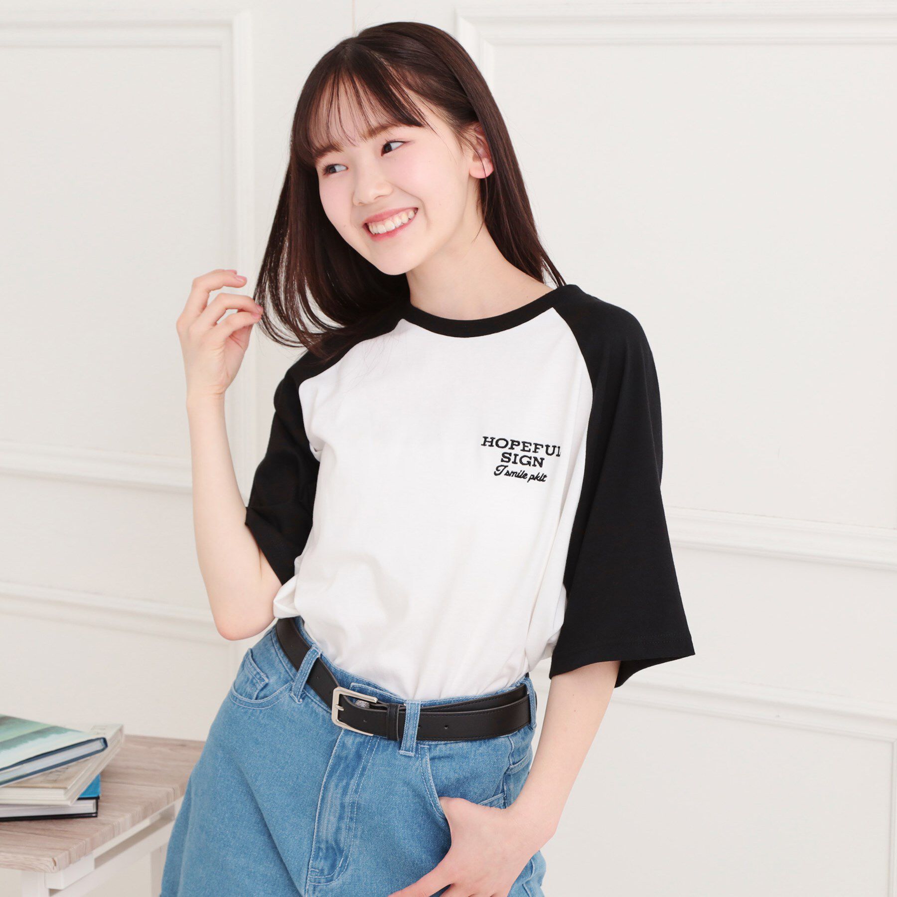 PINK-latte「ワッペン風チュニックTシャツ」|チュニック|