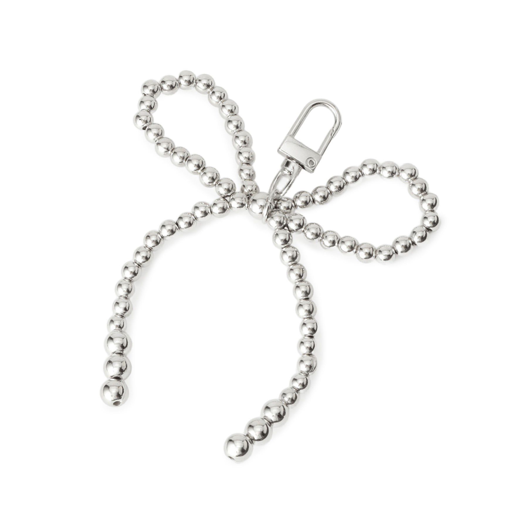 PINK-latte「リボンチャーム」|キーケース|シルバー(006)