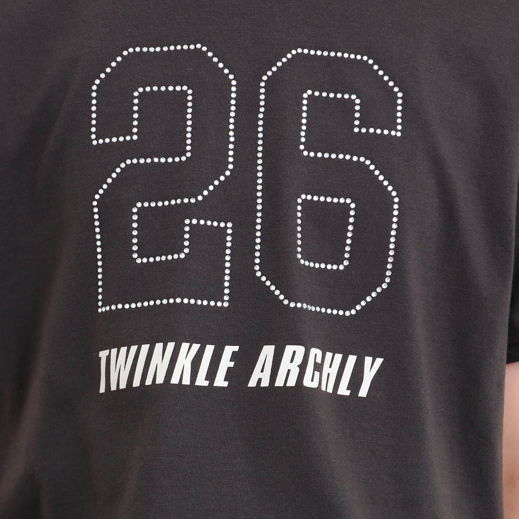 PINK-latte「ラインストーンナンバリングTシャツ」|Tシャツ・カットソー|