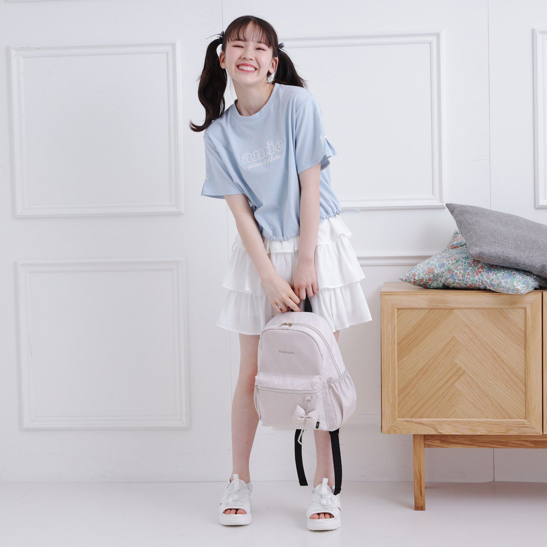 PINK-latte「【チャーム付き】ガーリーリュック」|リュック|