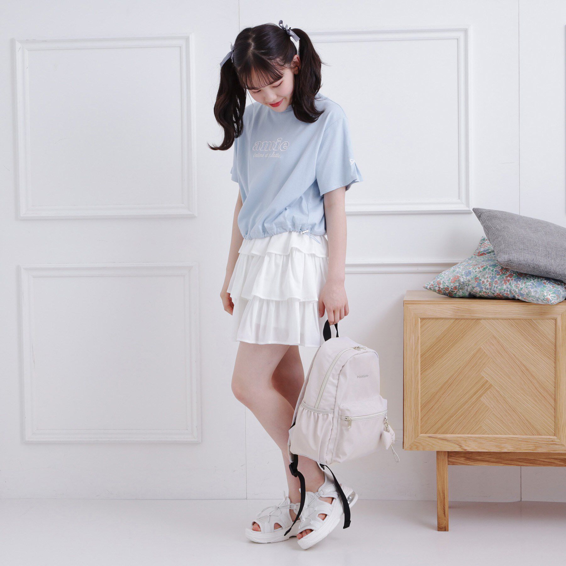 PINK-latte「【チャーム付き】ガーリーリュック」|リュック|