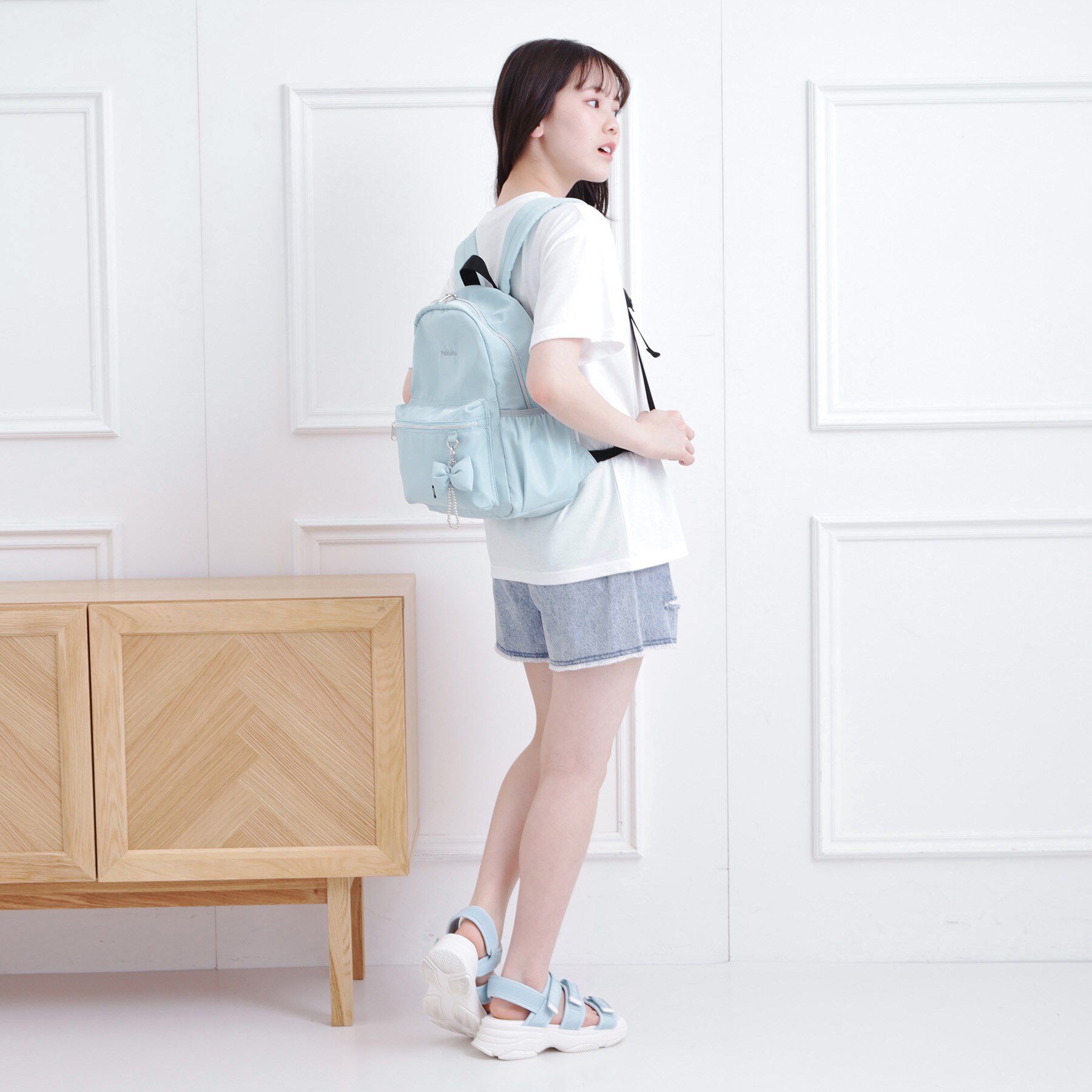 PINK-latte「【チャーム付き】ガーリーリュック」|リュック|