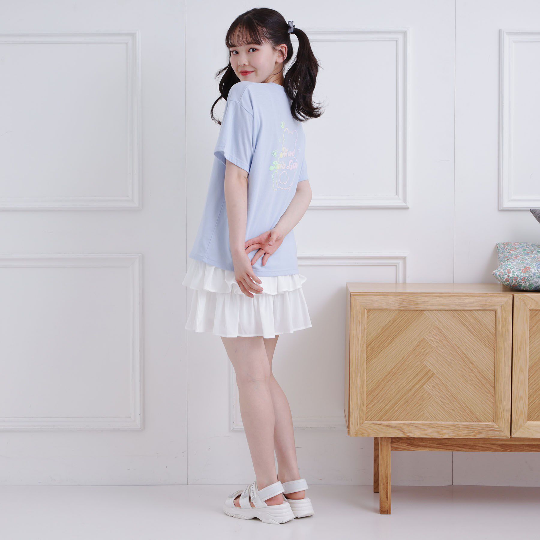 PINK-latte「グラデーションくまちゃん発砲ビッグTシャツ」|Tシャツ・カットソー|