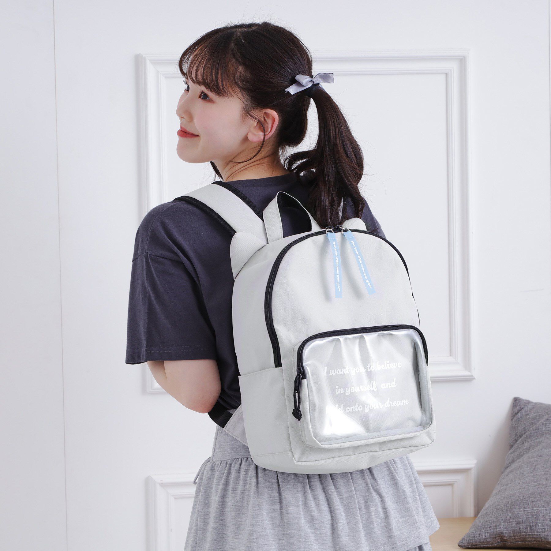 PINK-latte「【本体容量約14L】ネコミミリュック」|リュック|