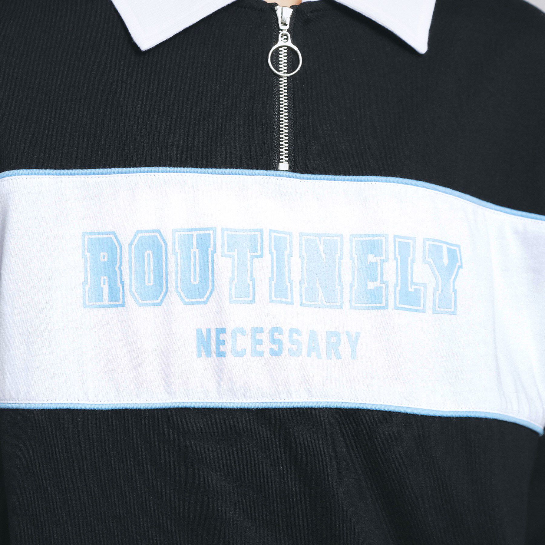 PINK-latte「配色パイピング切り替え衿付きトップス」|Tシャツ・カットソー|