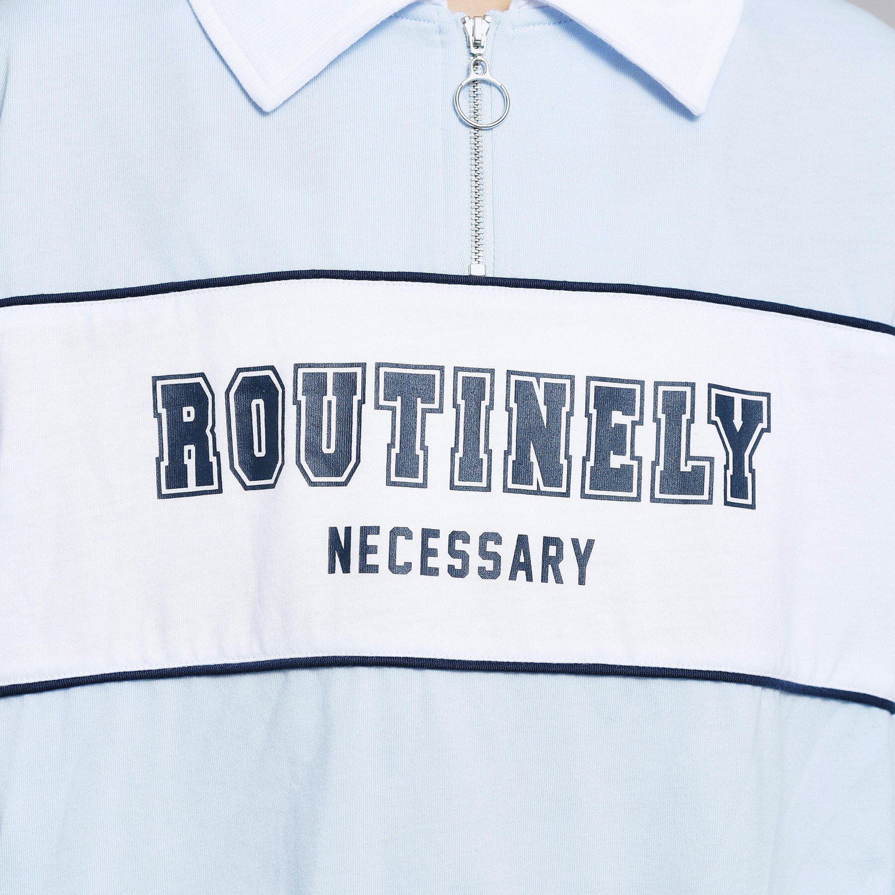 PINK-latte「配色パイピング切り替え衿付きトップス」|Tシャツ・カットソー|