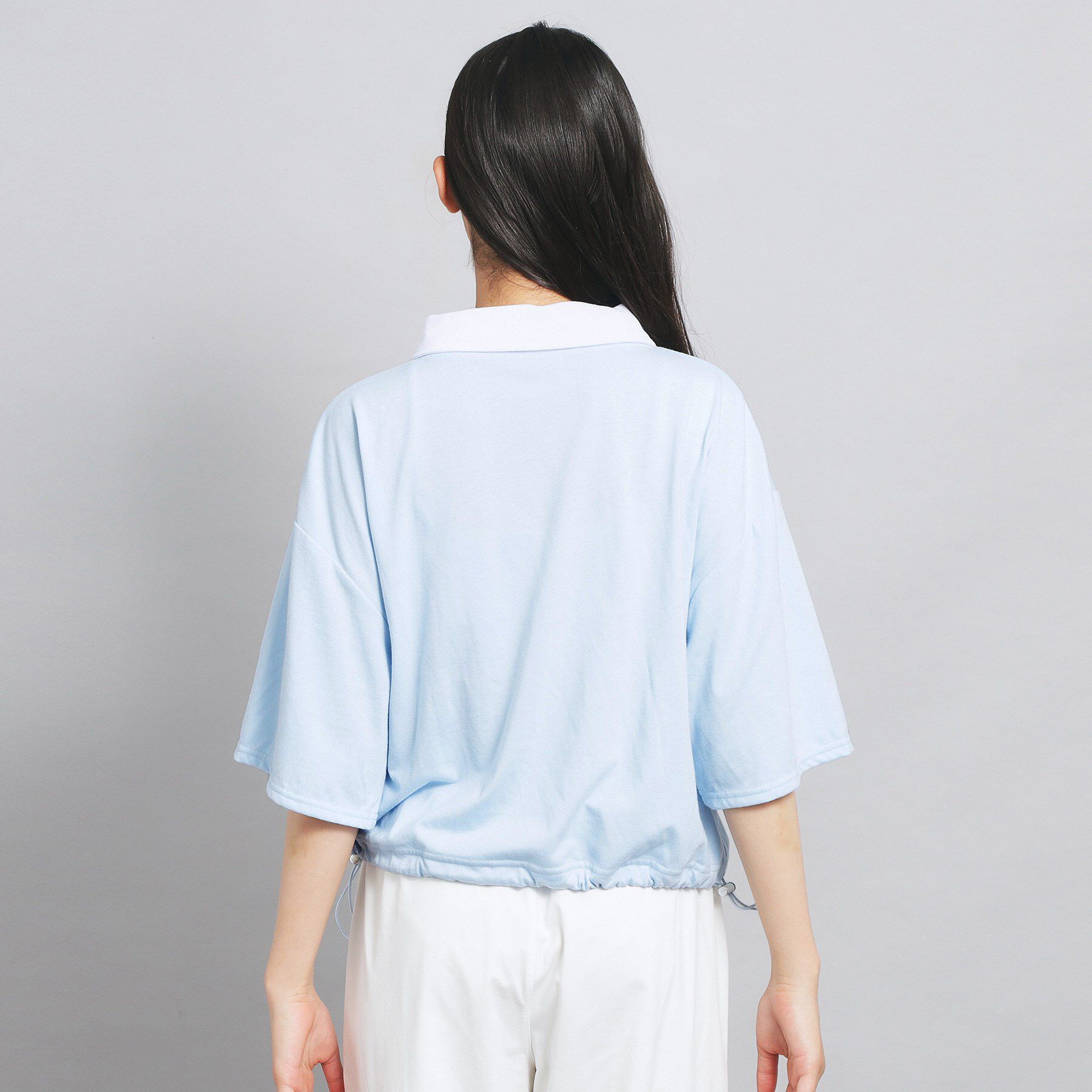 PINK-latte「配色パイピング切り替え衿付きトップス」|Tシャツ・カットソー|