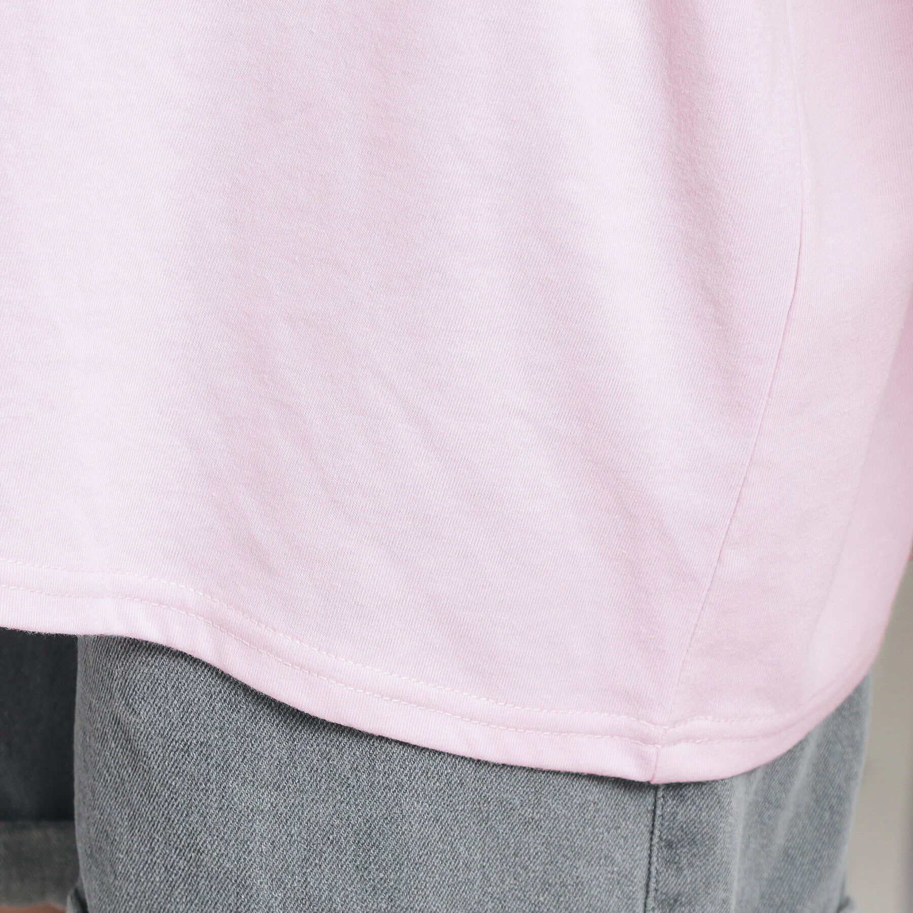 PINK-latte「Vネック衿付きアップリケビッグTシャツ」|Tシャツ・カットソー|