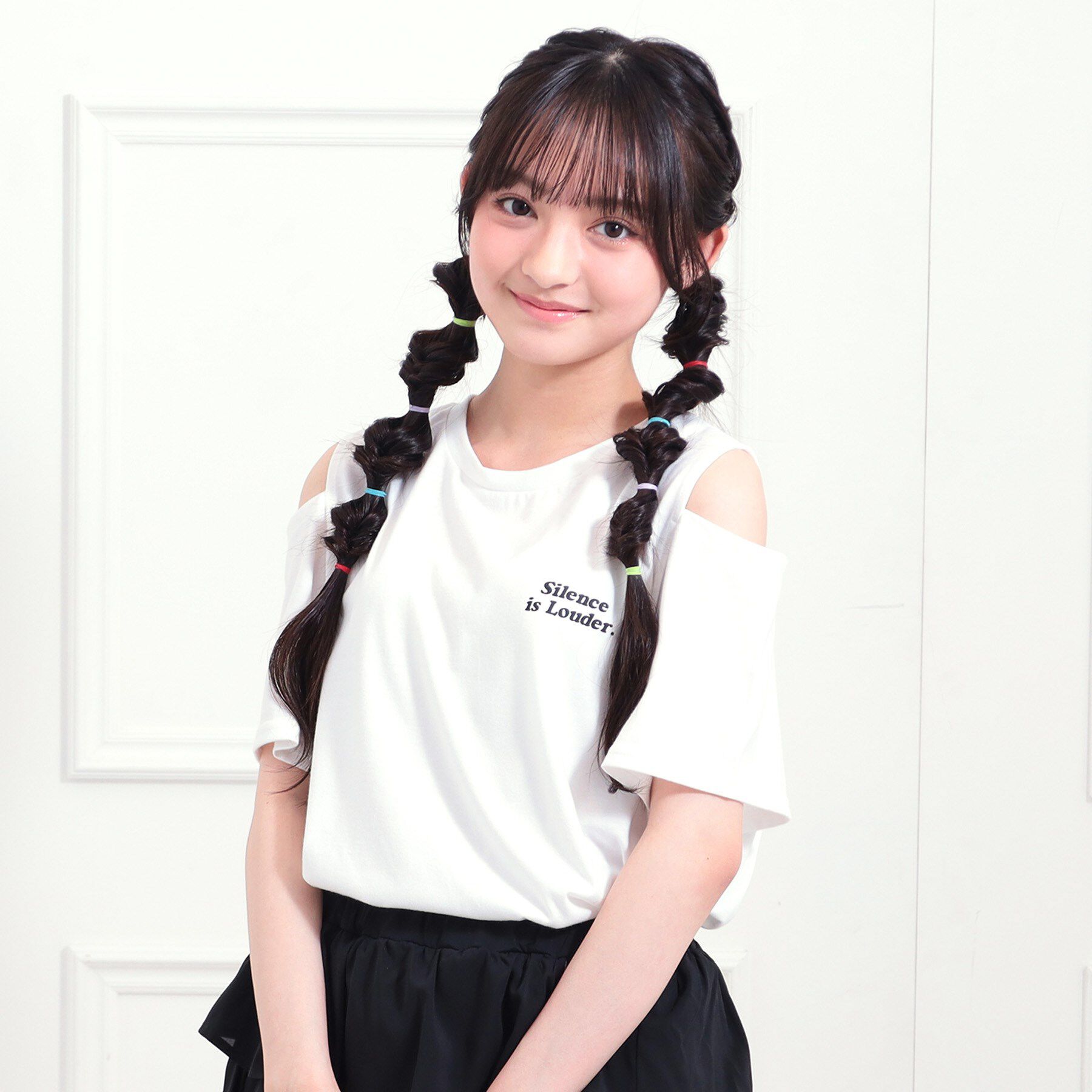 PINK-latte「肩あきバックプリントビッグTシャツ」|Tシャツ・カットソー|