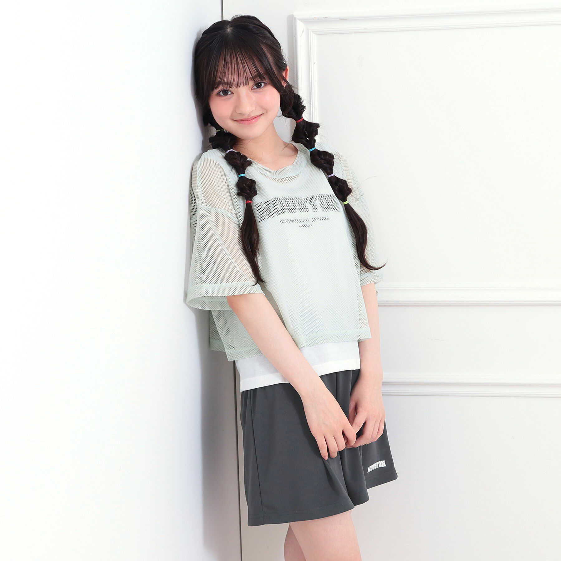 PINK-latte「【セットアップアイテム】メッシュコーデ3点セット」|その他|ミントグリーン(02