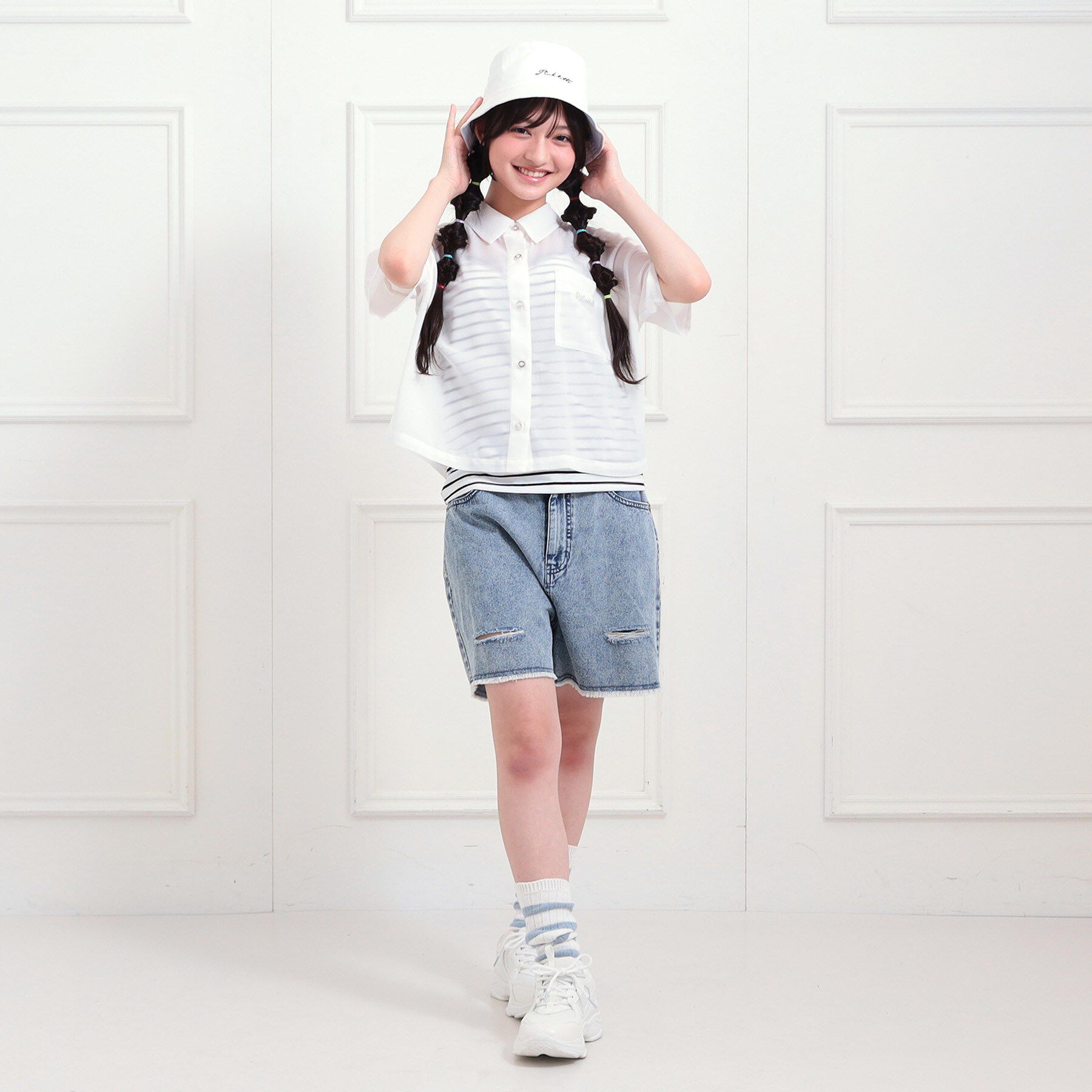 PINK-latte「【セットアイテム】半袖シアーシャツ＋冷感キャミセット」|その他|