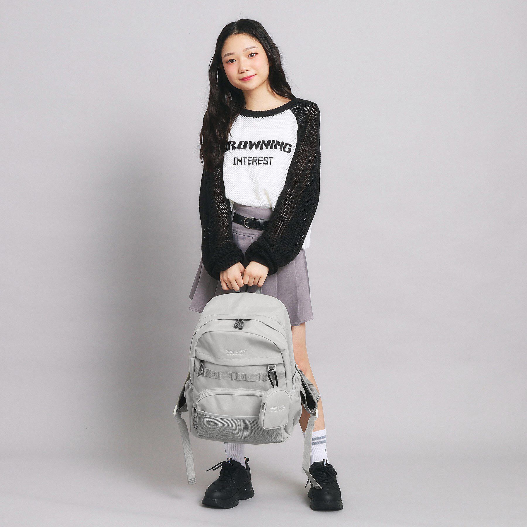 PINK-latte「【容量約30L】ポーチ付き多機能リュック」|リュック|