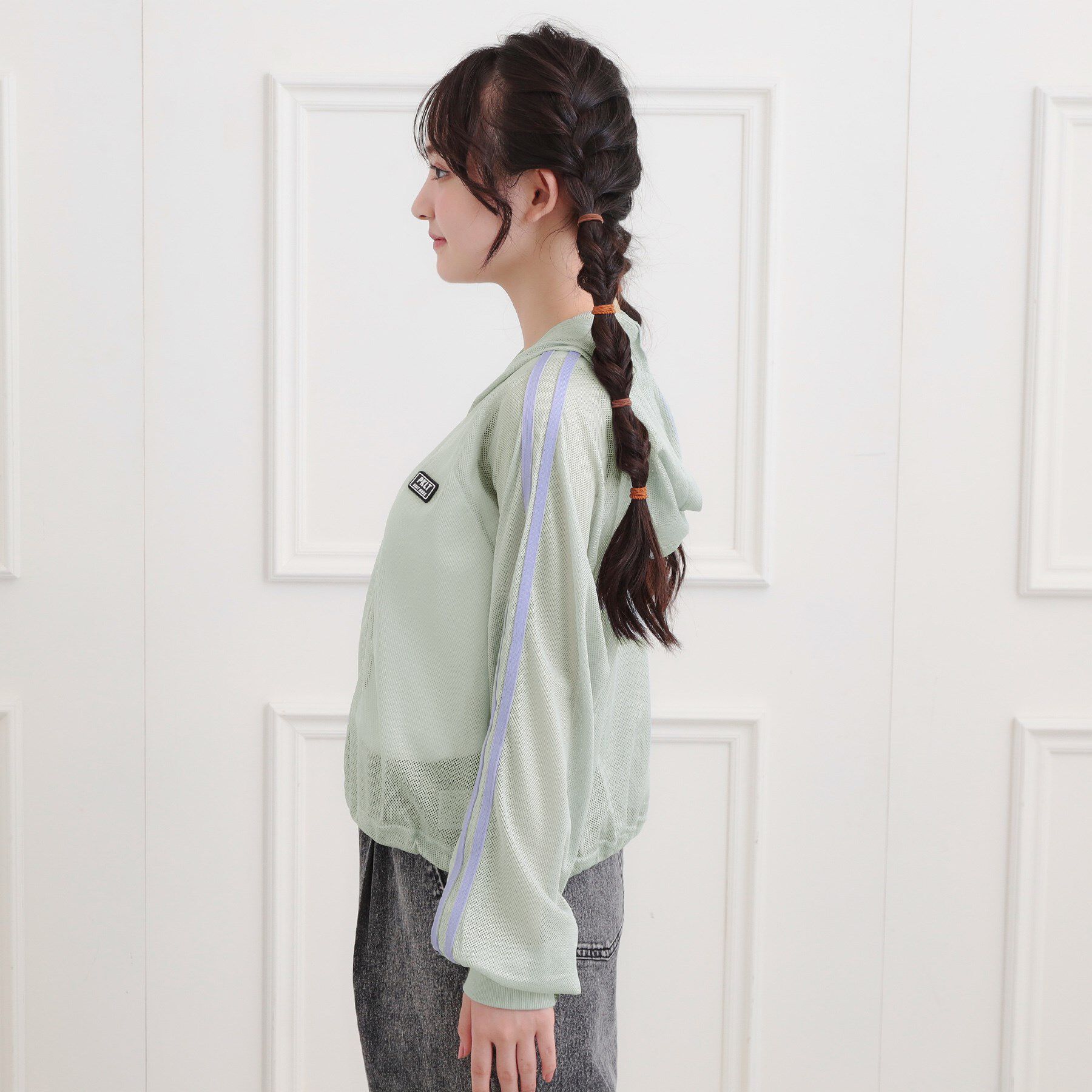 PINK-latte「メッシュラインジップパーカ」|パーカー|