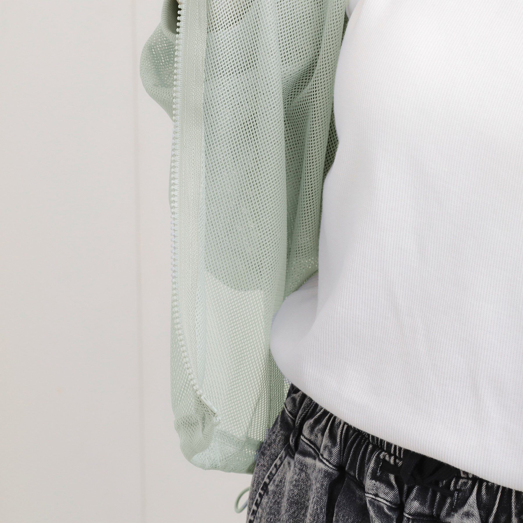 PINK-latte「メッシュラインジップパーカ」|パーカー|